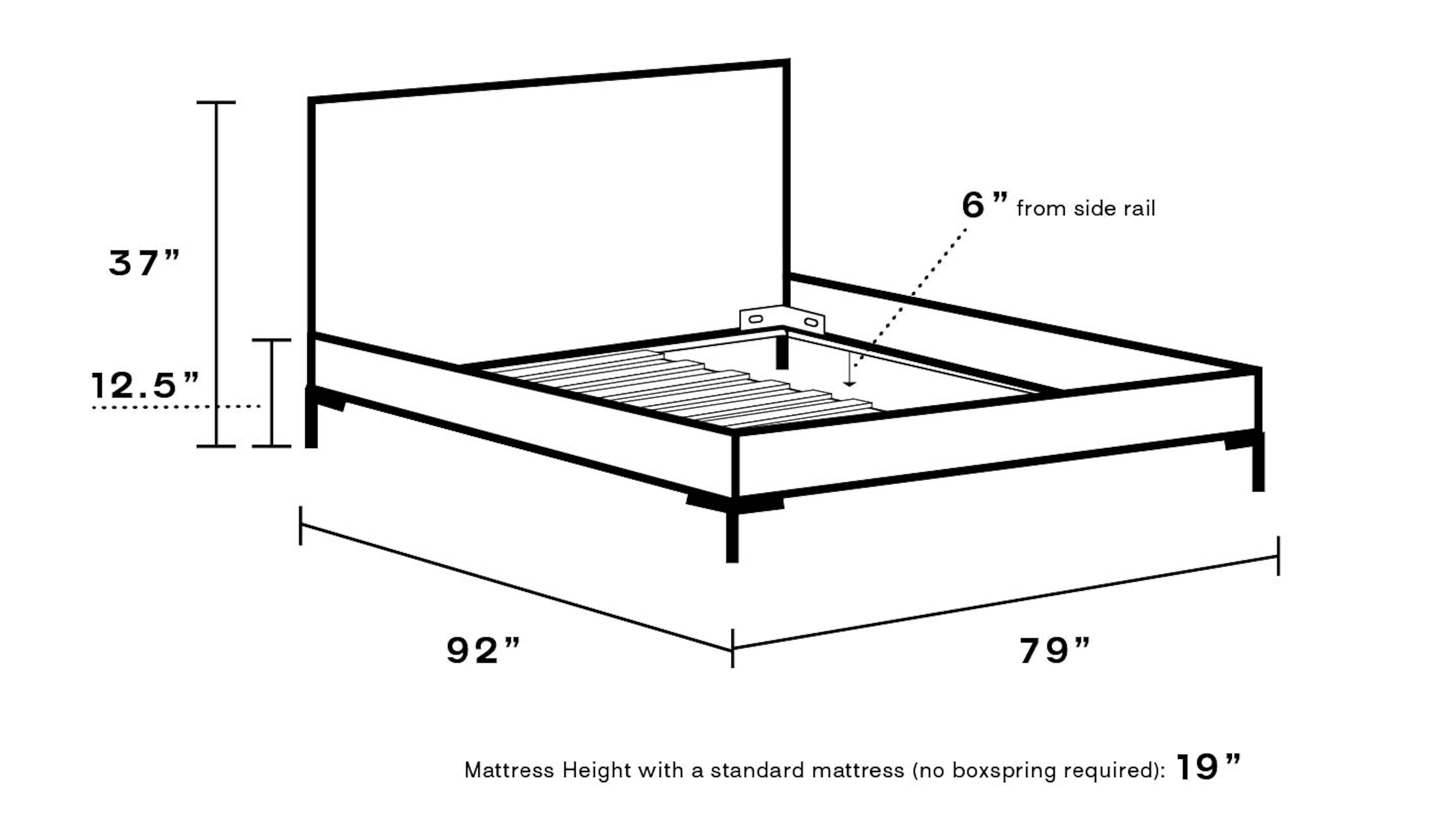 Banana Palm Upholstered Custom Modern Platform Bed California King
