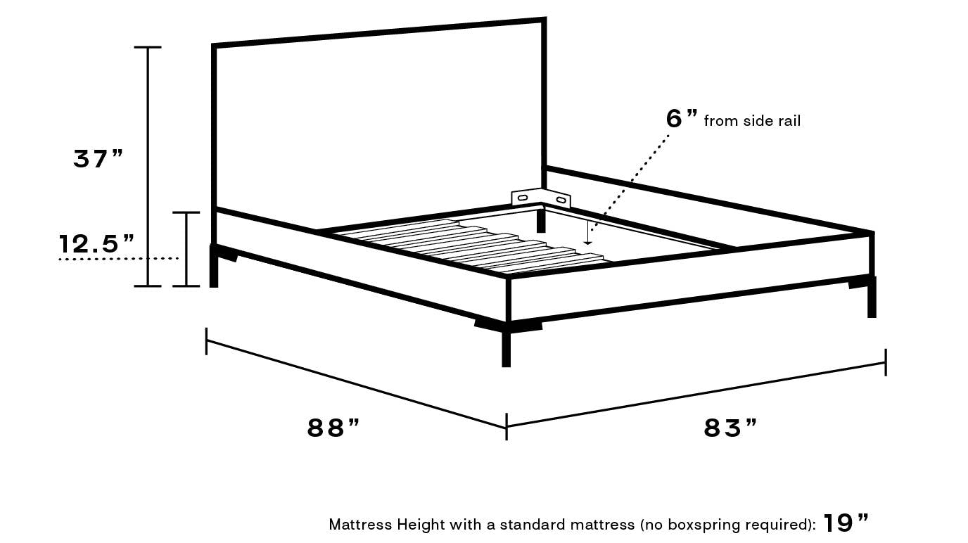 Raven Linen Upholstered Custom Modern Platform Bed King The Inside