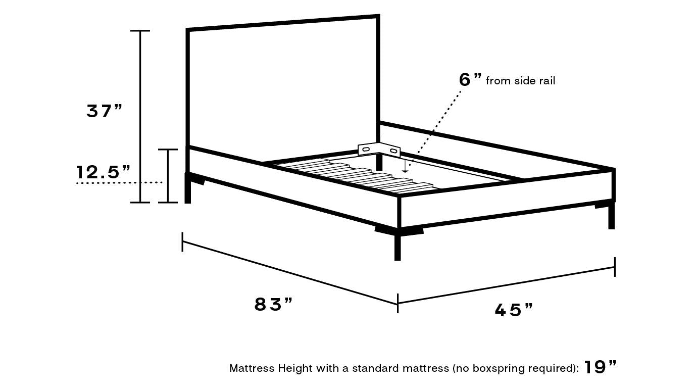 Navy Velvet Upholstered Custom Modern Platform Bed Twin The Inside