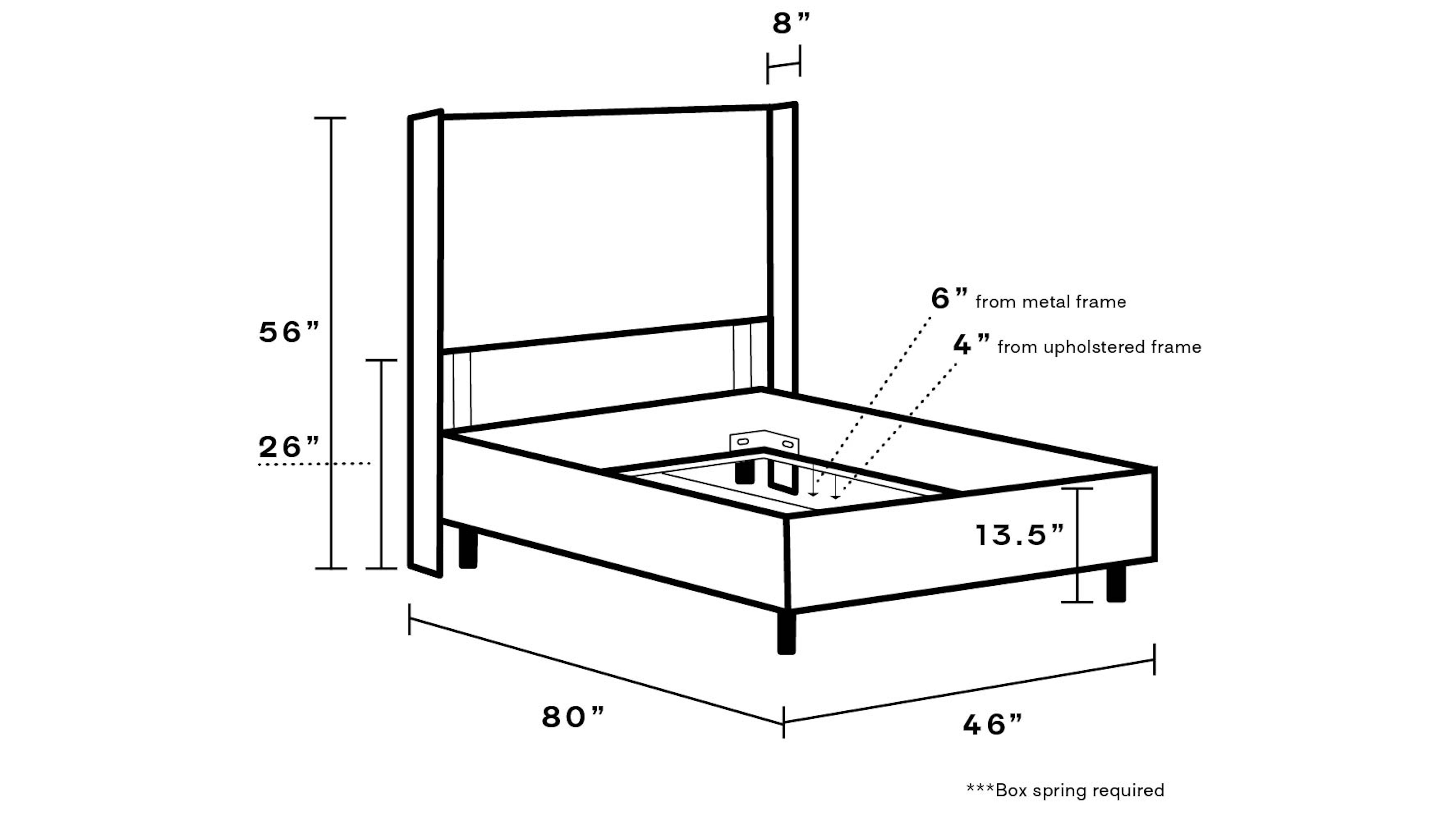 Coral Onyx Rossetta Upholstered Custom Modern Wingback Bed Twin The Inside Furniture