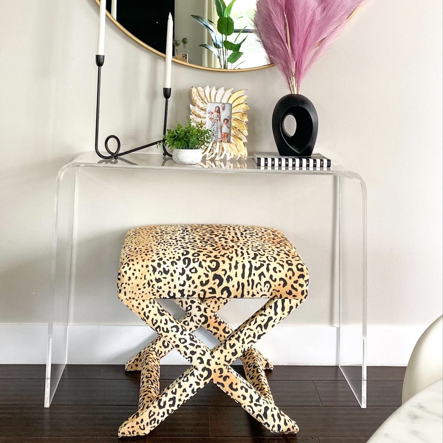 White Classic Velvet Upholstered Custom X Bench | The Inside Furniture