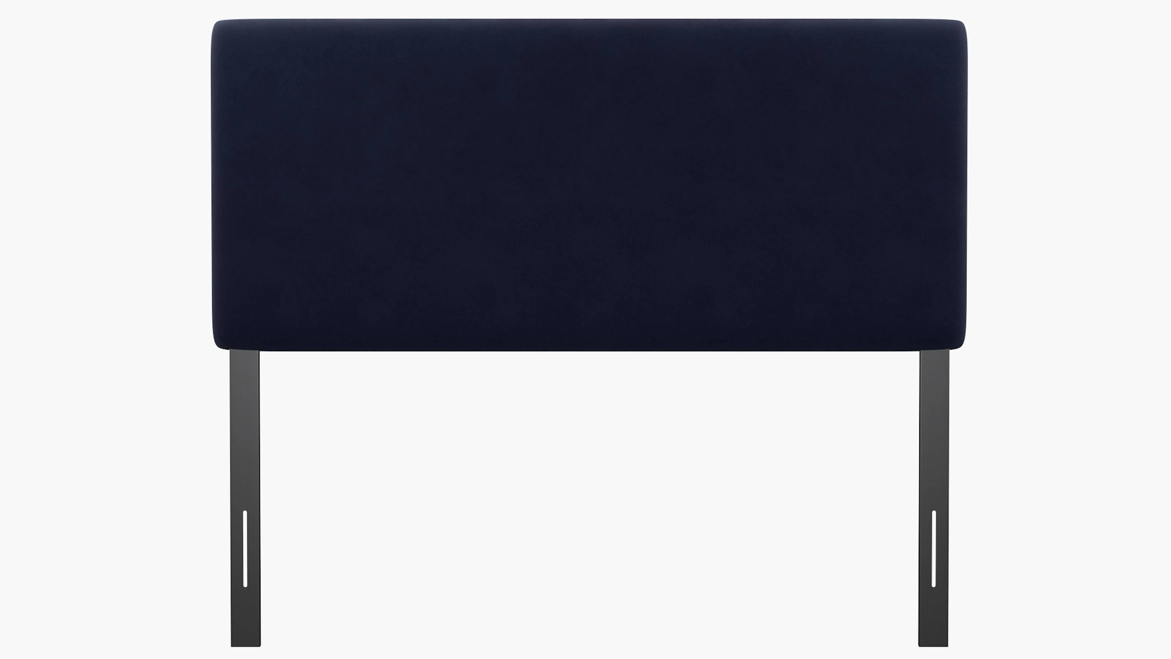 Navy Velvet Upholstered Custom Square Back Headboard Queen The