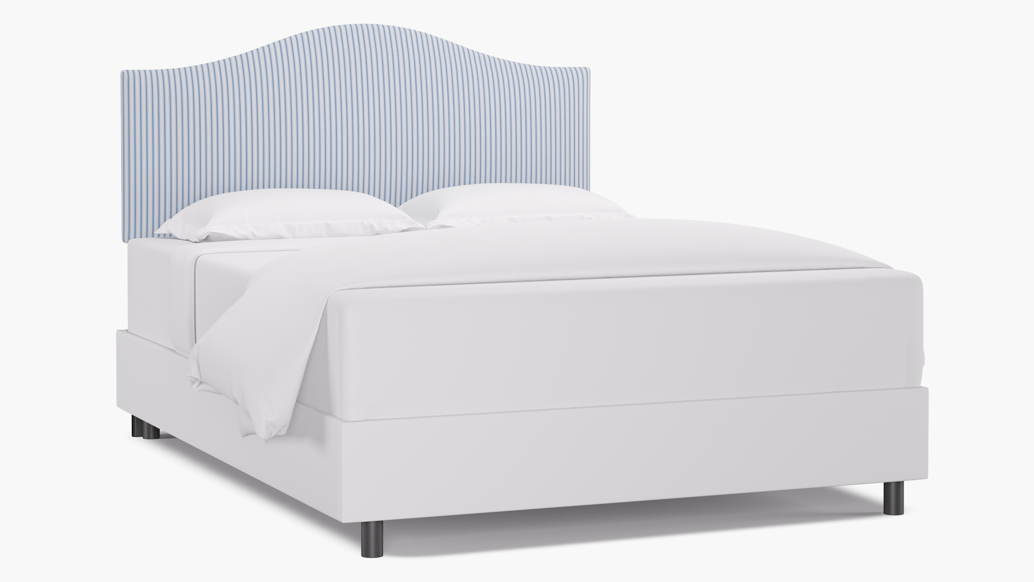 Camelback Headboard | Queen | Cornflower Classic Ticking Stripe