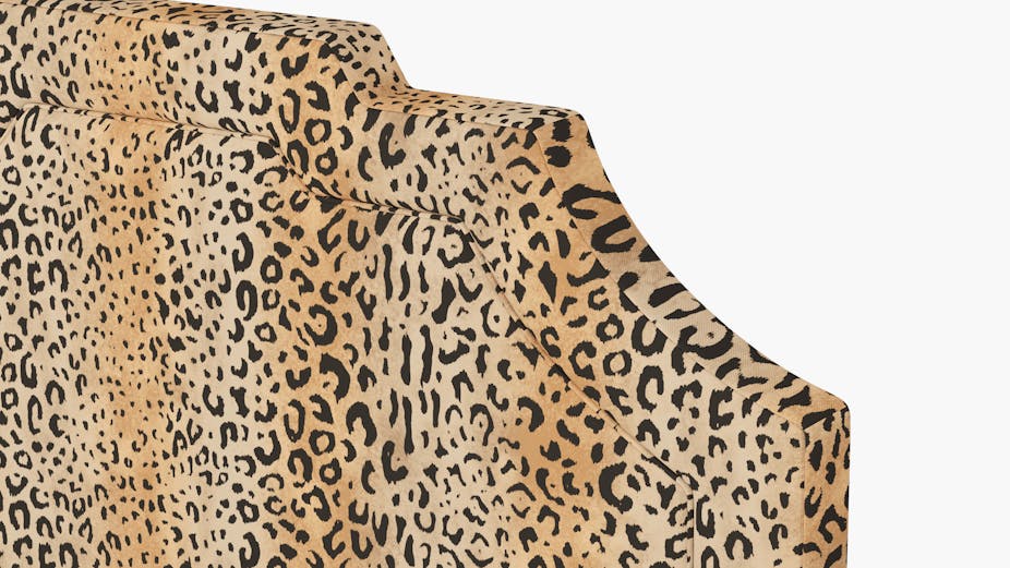 Leopard Upholstered Custom Art Deco Headboard Full The Inside Furniture