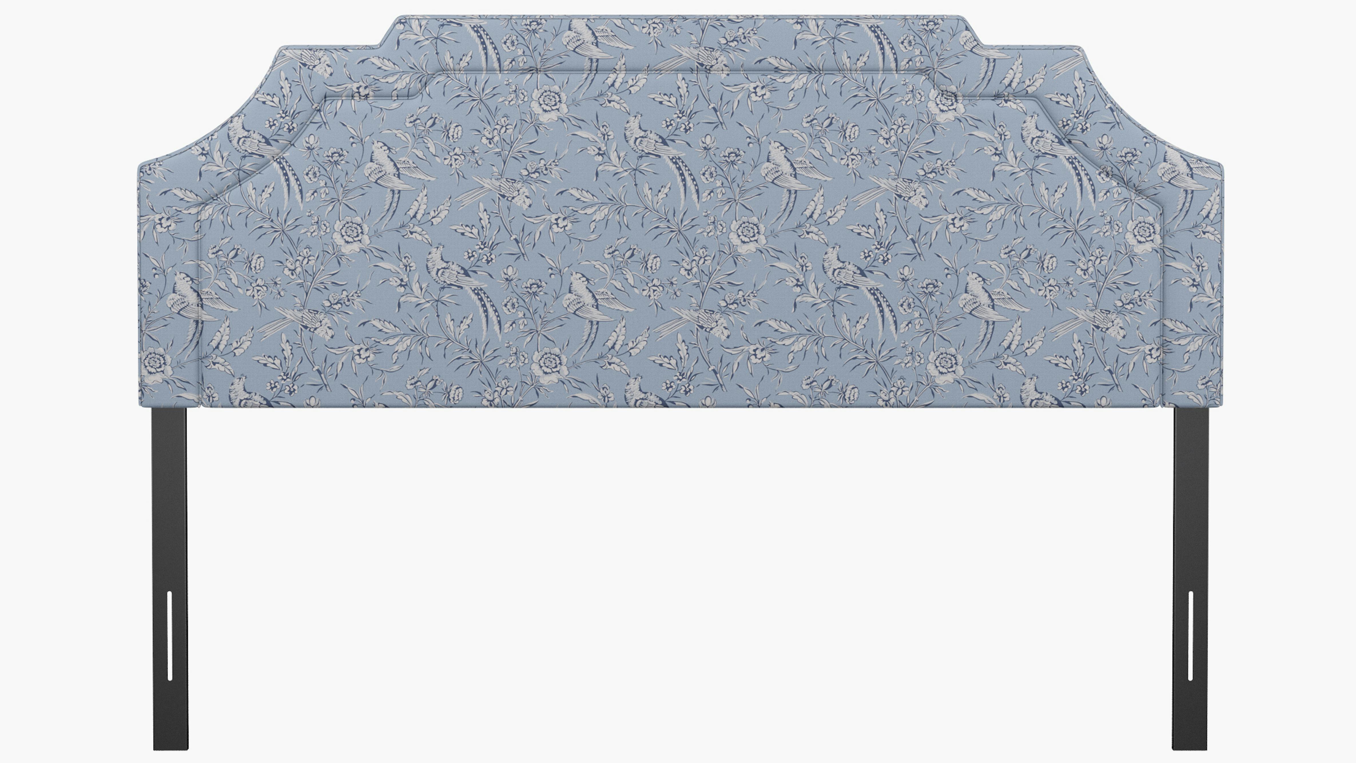 Blue Aviary Upholstered Custom Art Deco Headboard King The Inside