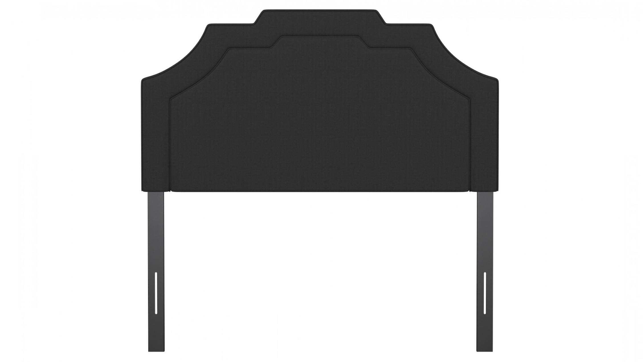 Slate Linen Upholstered Custom Art Deco Headboard Full The Inside