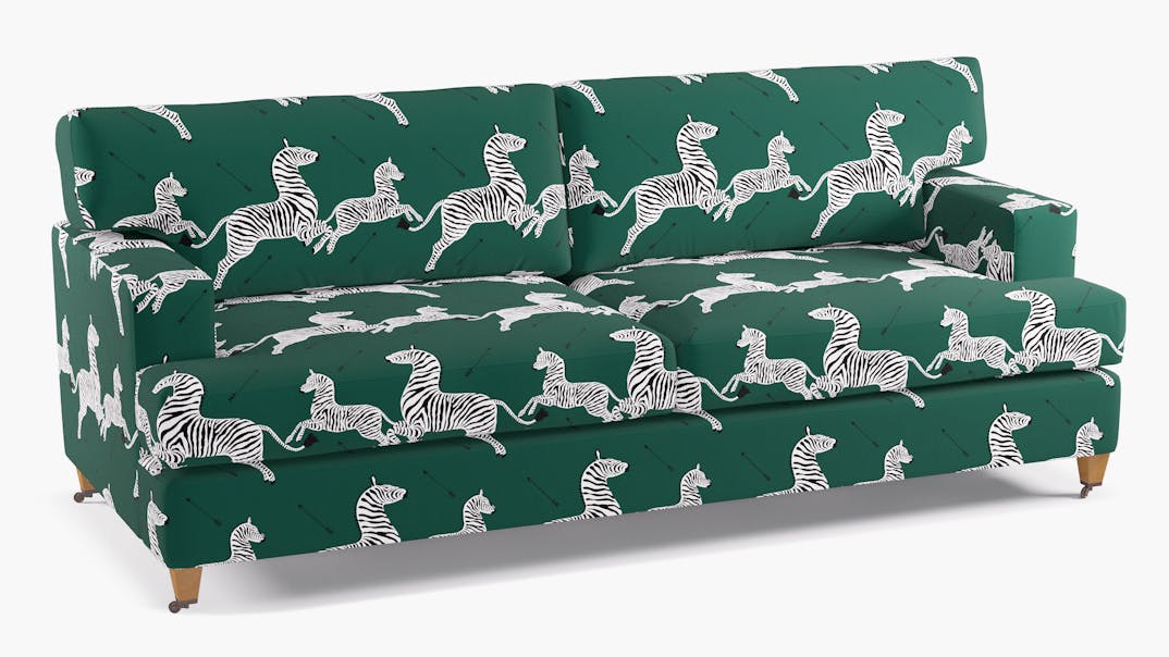 Emerald Zebra Upholstered Custom Classic Sofa The Inside Furniture
