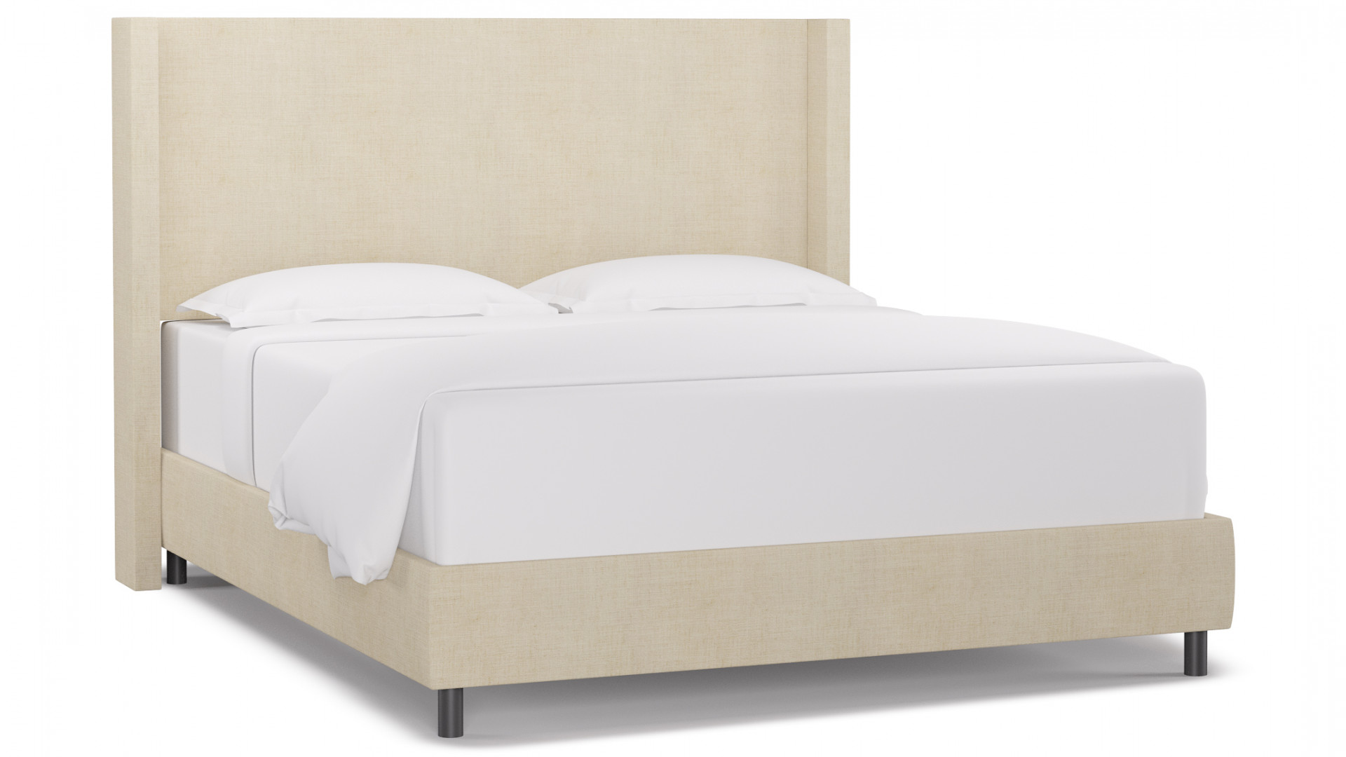 Talc Linen Modern Wingback Bed California King The Inside