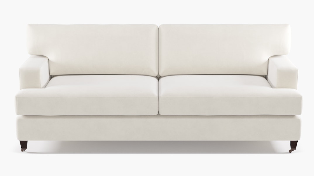 White Velvet Upholstered Custom Classic Sofa The Inside Furniture