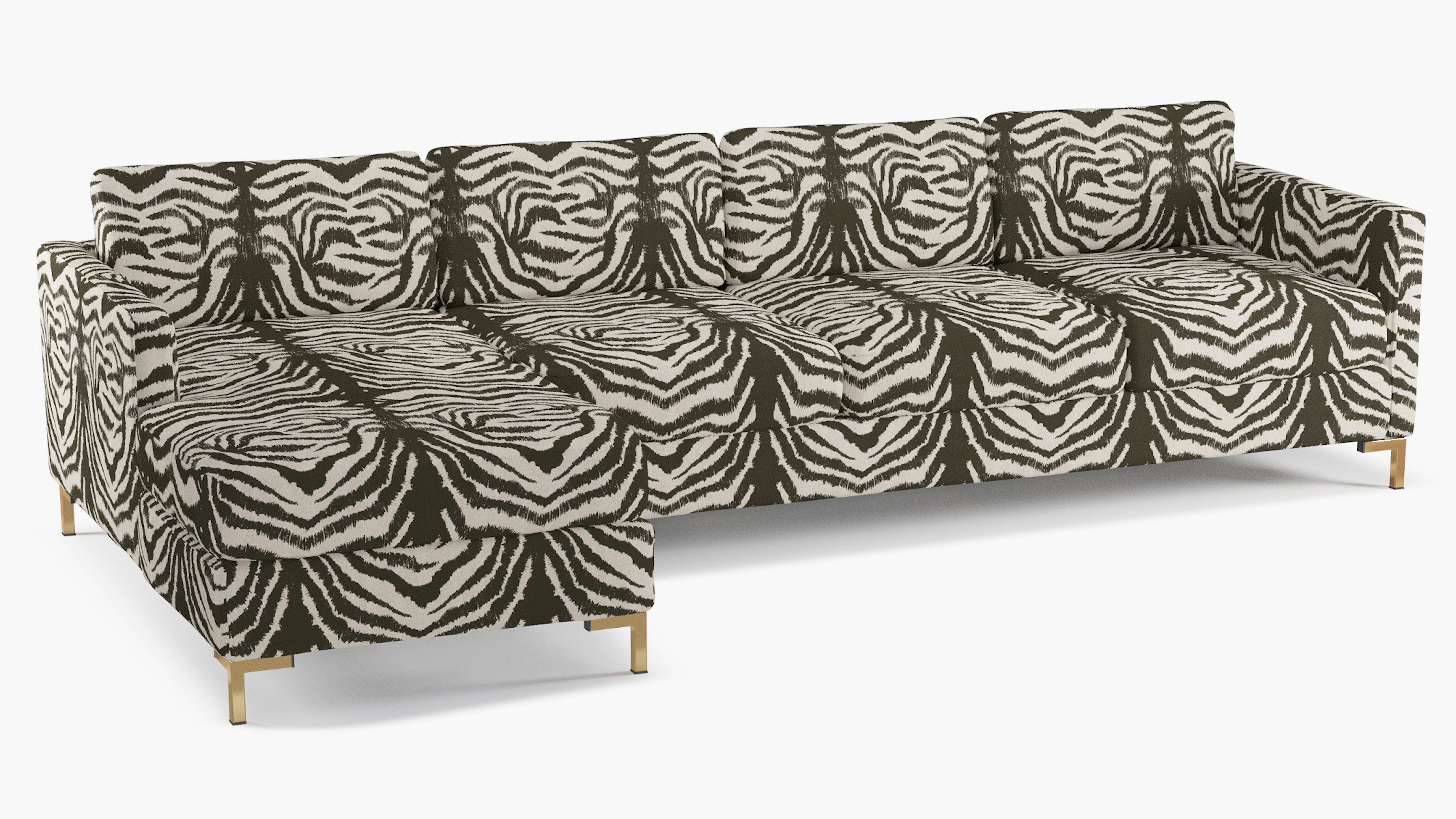Zebra Upholstered Custom Modern Sectional Left The Inside Furniture