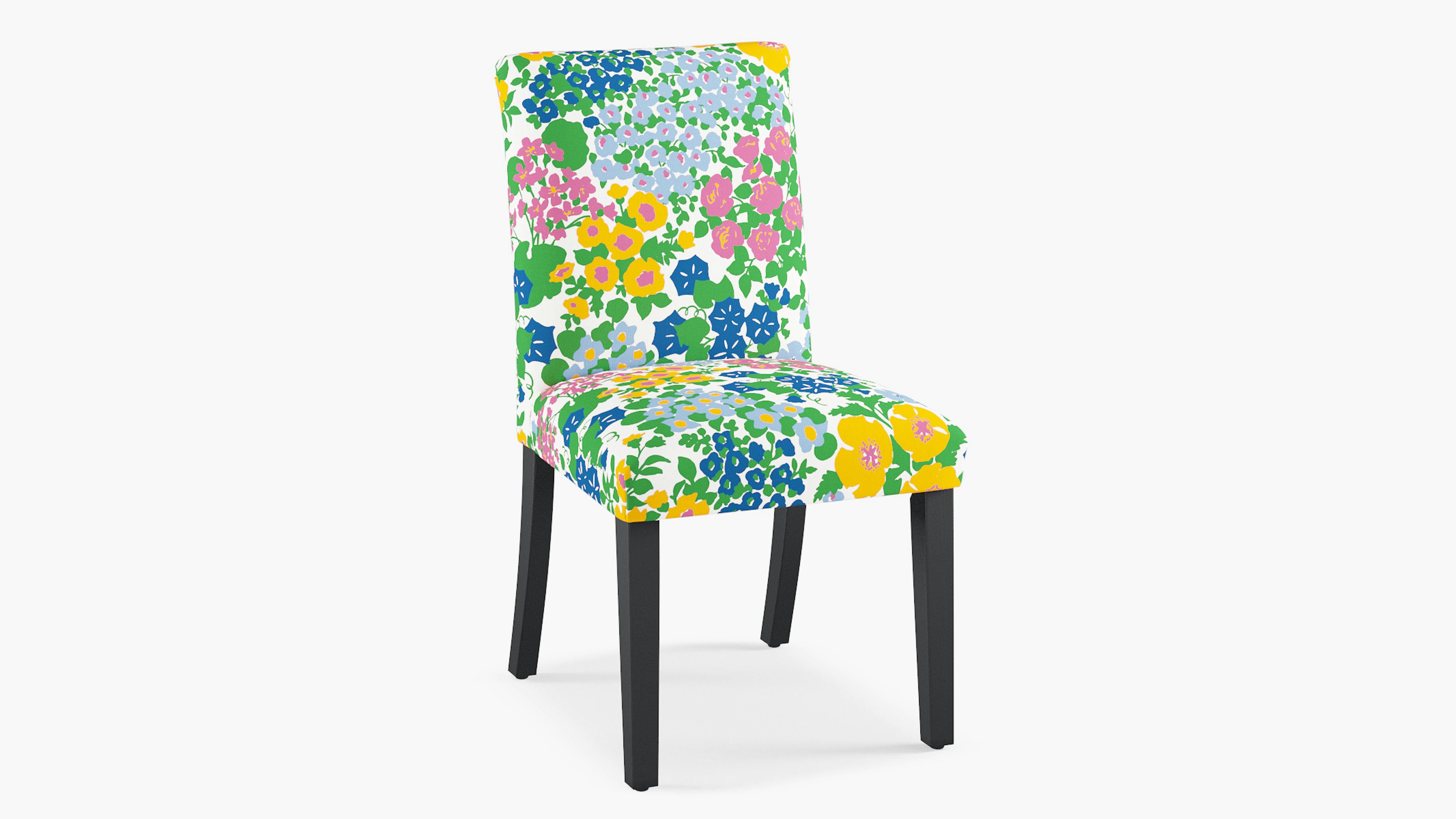 Fuchsia Million Flowers Upholstered Custom Classic Dining Chair
