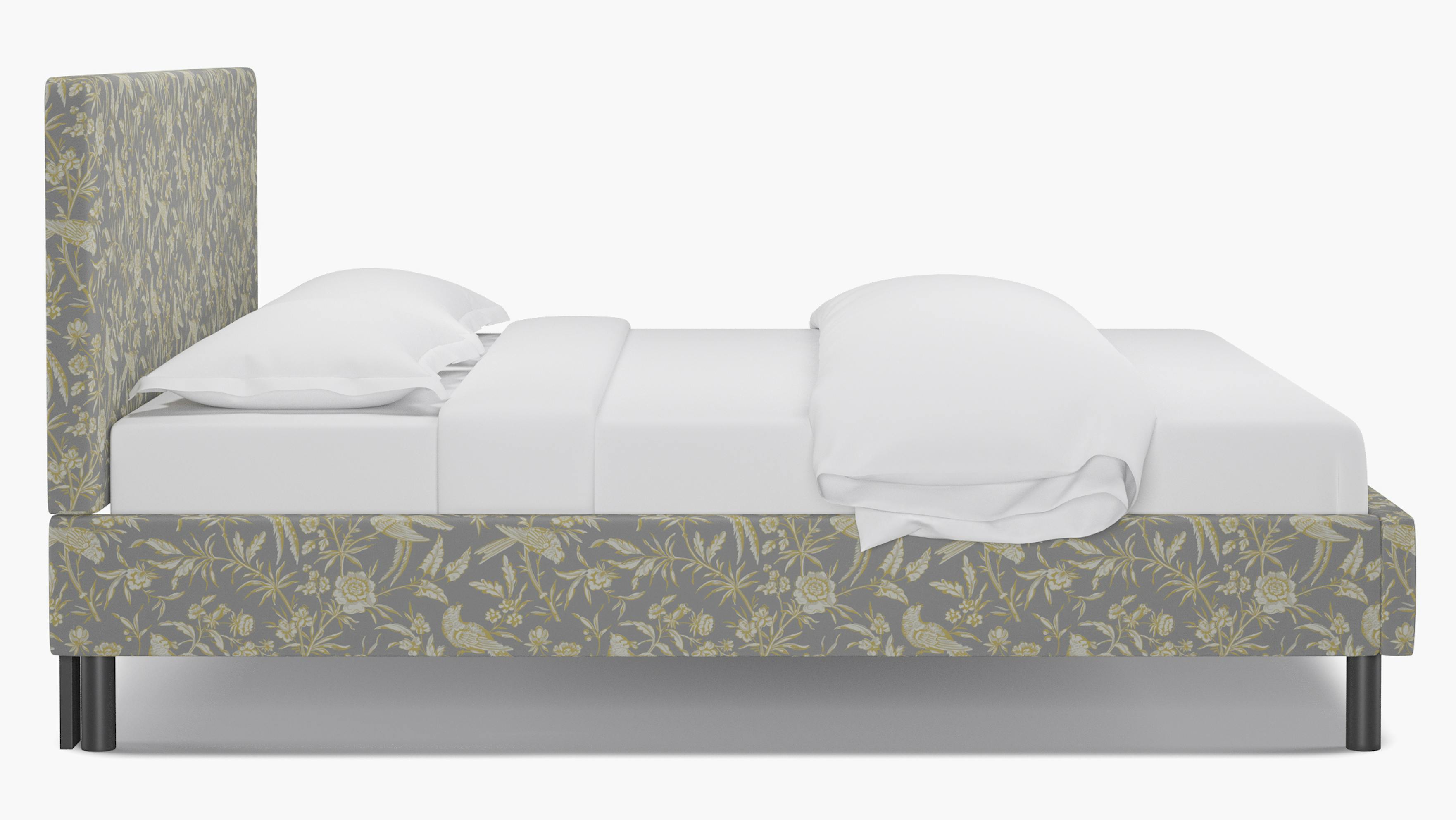 Grey Aviary Upholstered Custom Tailored Platform Bed King The