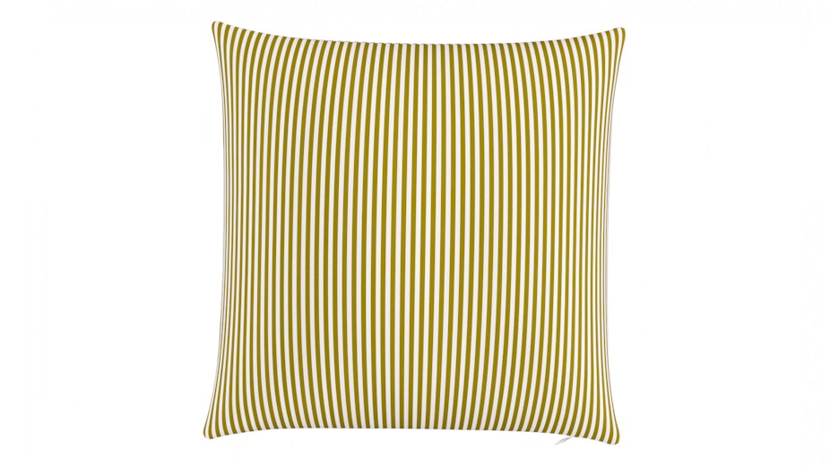 Gold Ticking Stripe Upholstered Custom Throw Pillow 22