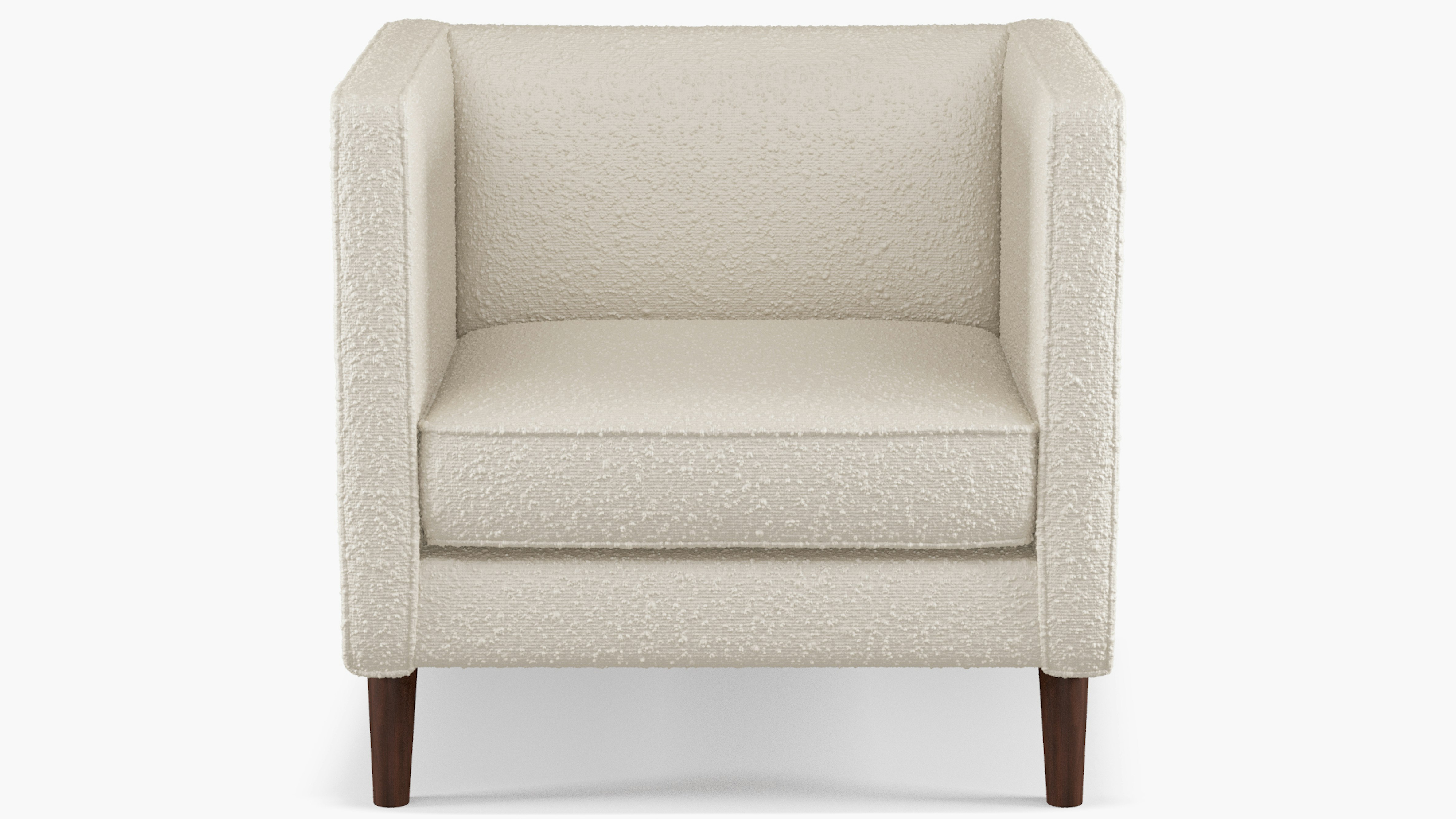 Snow Bouclé Upholstered Custom Tuxedo Chair The Inside Furniture
