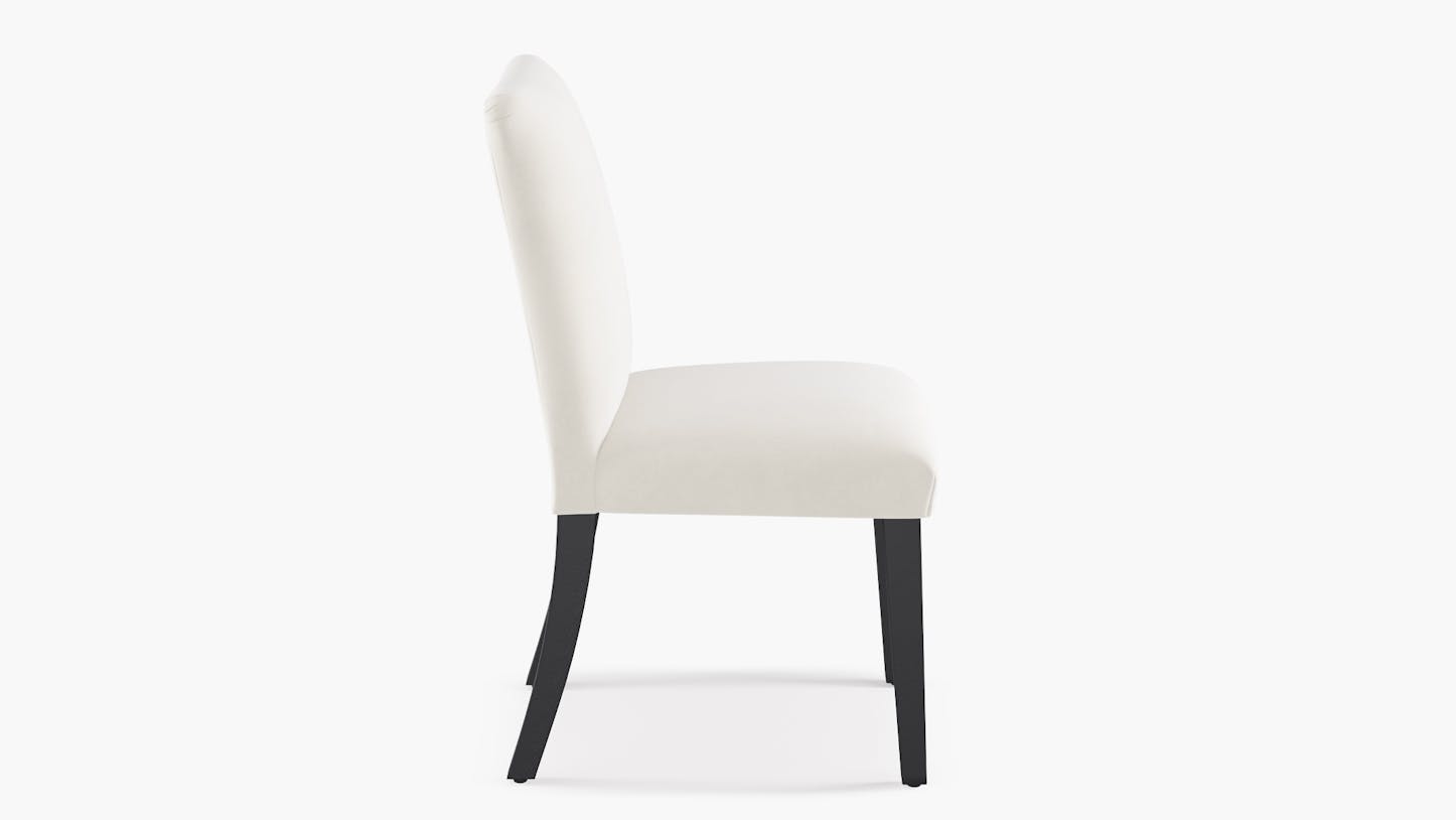 White Velvet Upholstered Custom Classic Dining Chair Fully Assembled