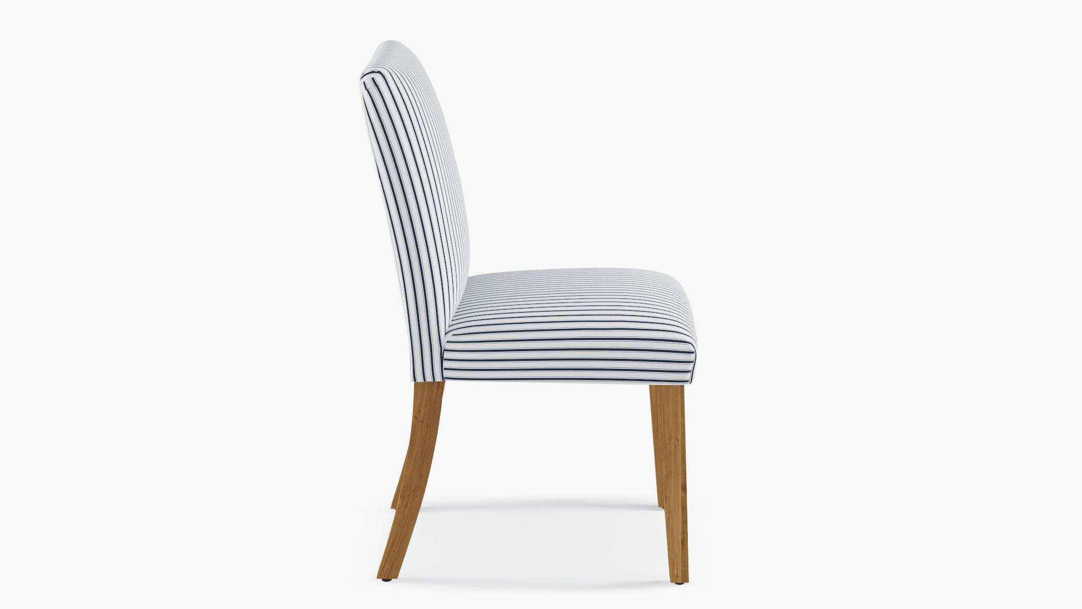 Stripe Dining Chairs With White Legs Navy Classic Ticking Stripe