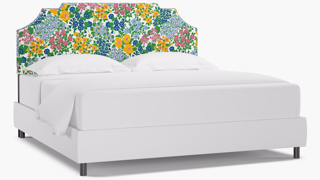 Fuchsia Million Flowers Upholstered Custom Art Deco