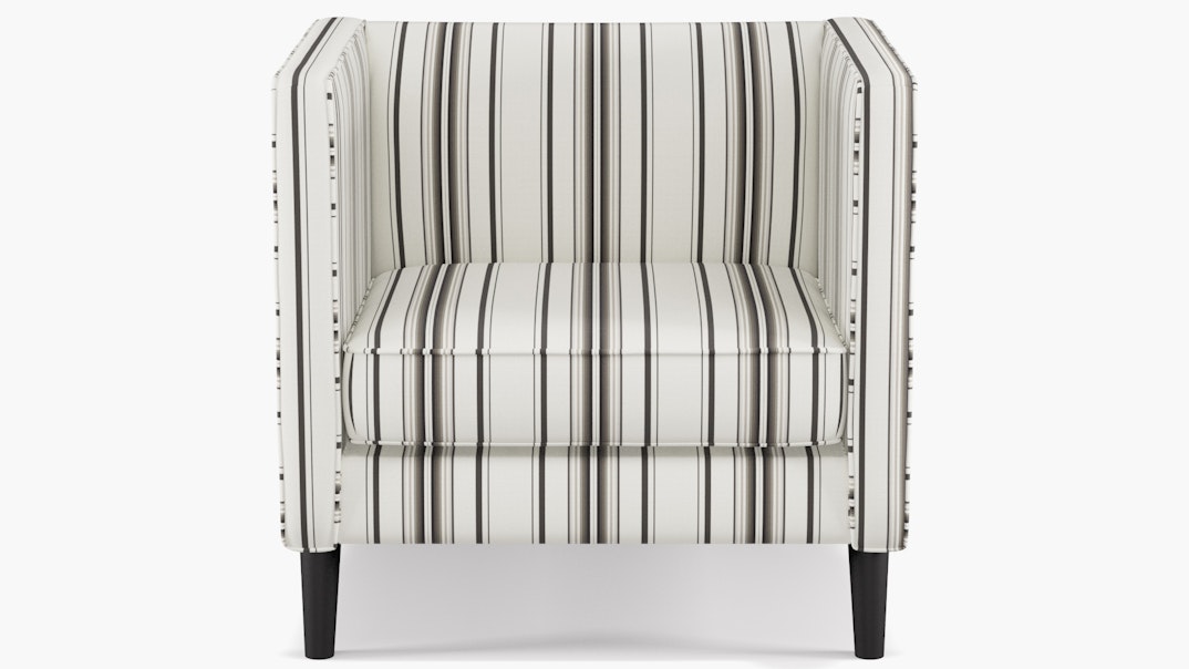 Onyx Austin Stripe Upholstered Custom Tuxedo Chair The Inside Furniture