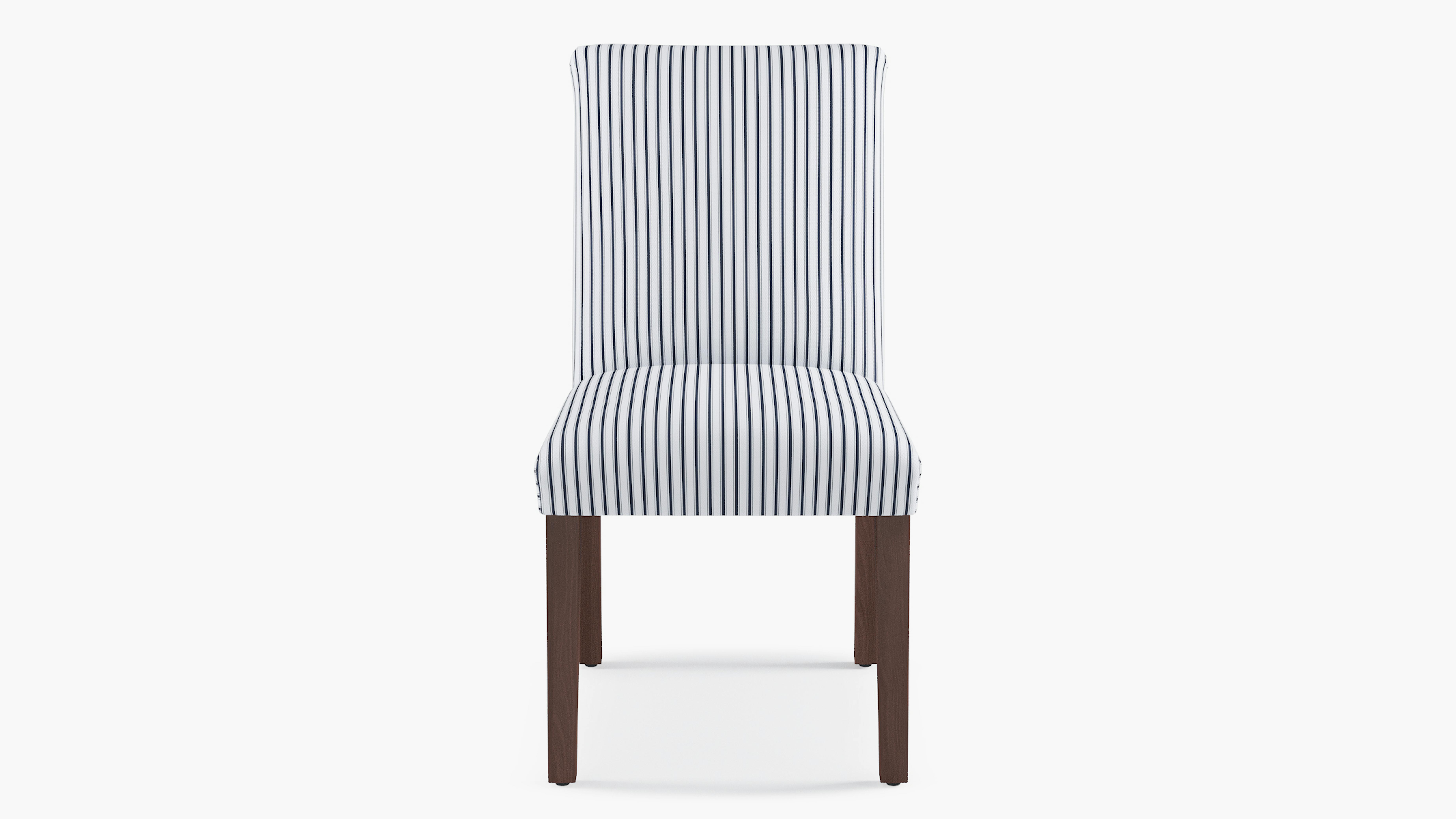 Navy Classic Ticking Stripe Upholstered Custom Classic Dining Chair Requires Assembly The