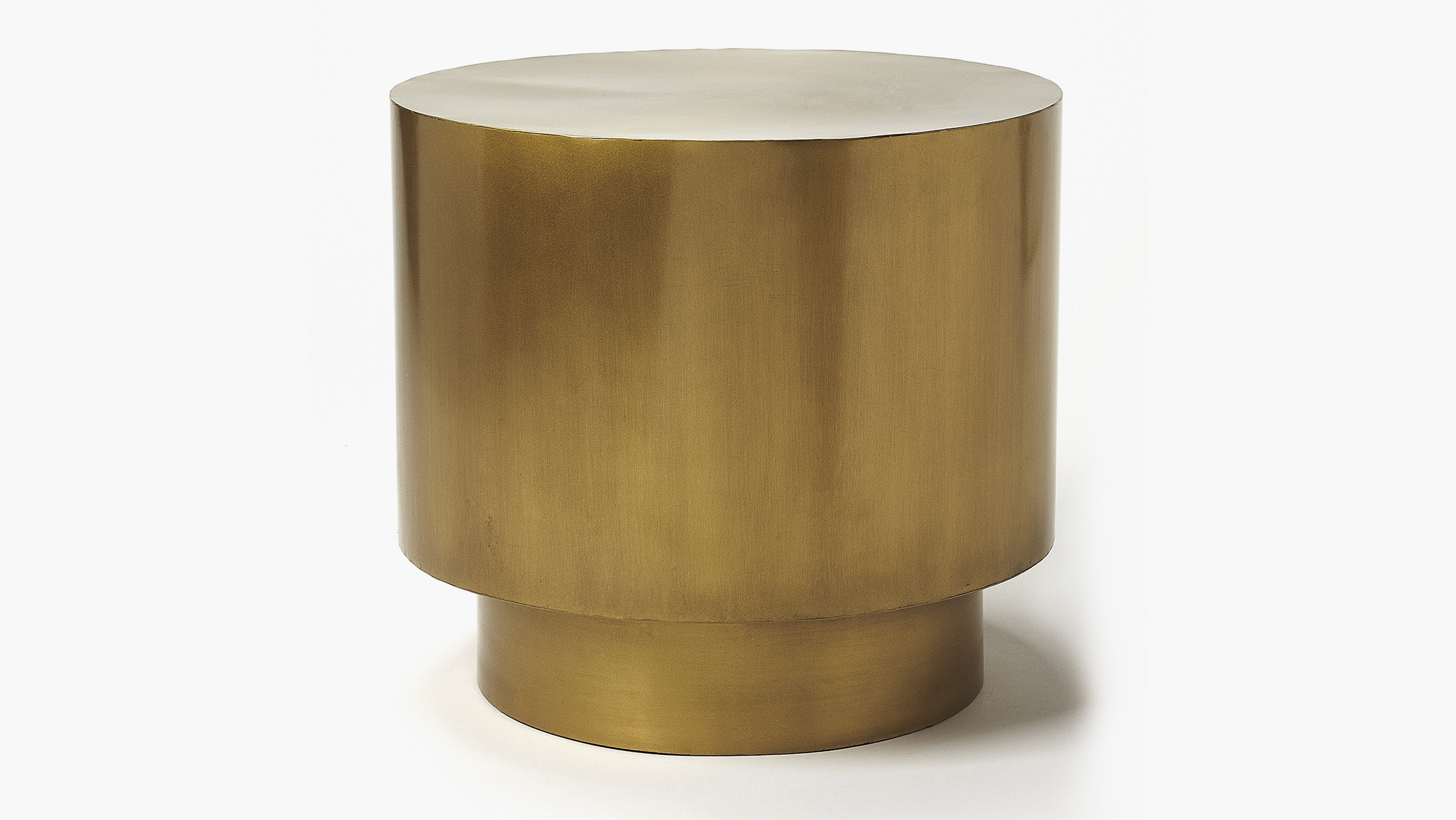 drum accent table gold