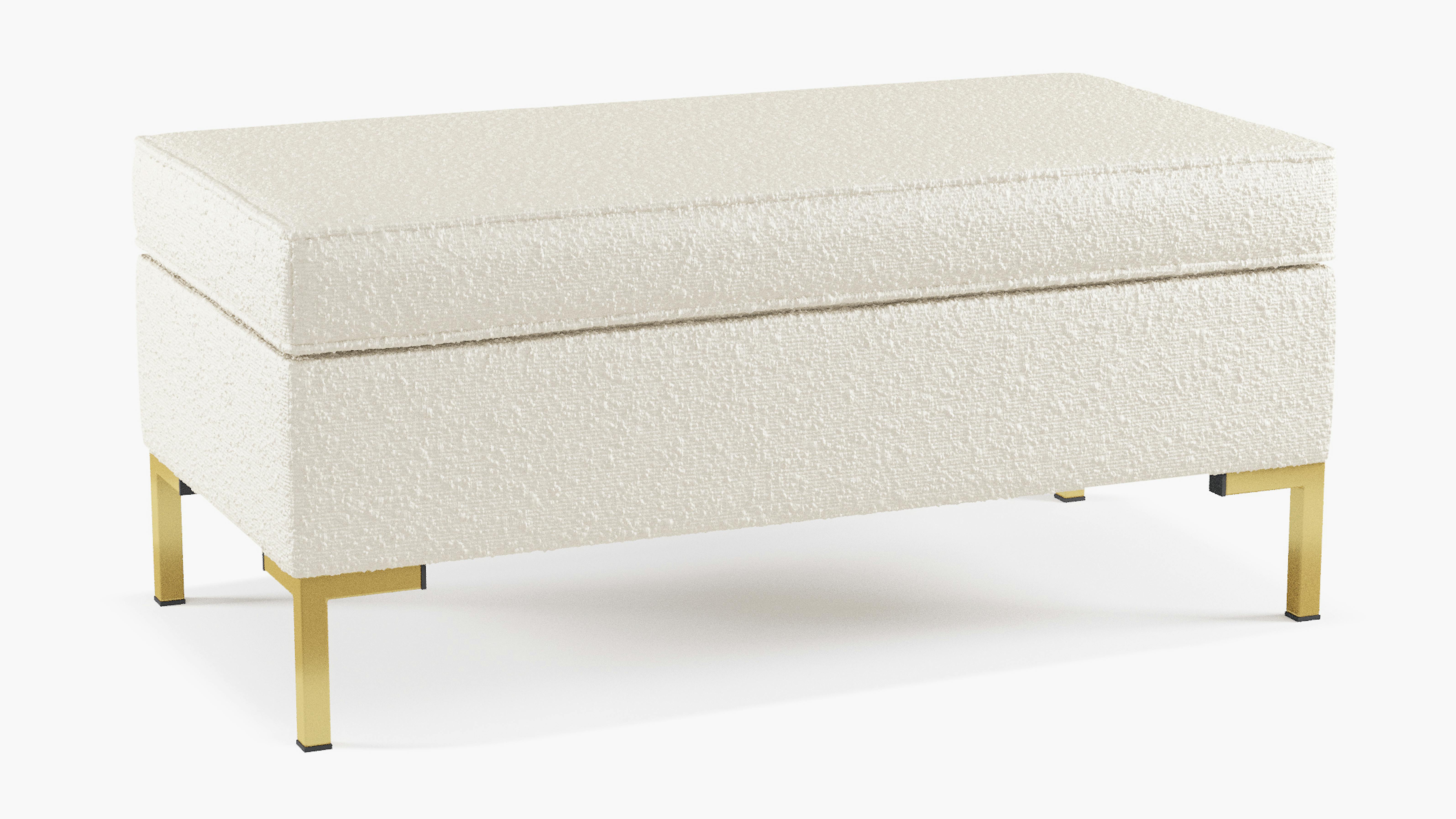 Snow Bouclé Upholstered Custom Modern Bench The Inside Furniture