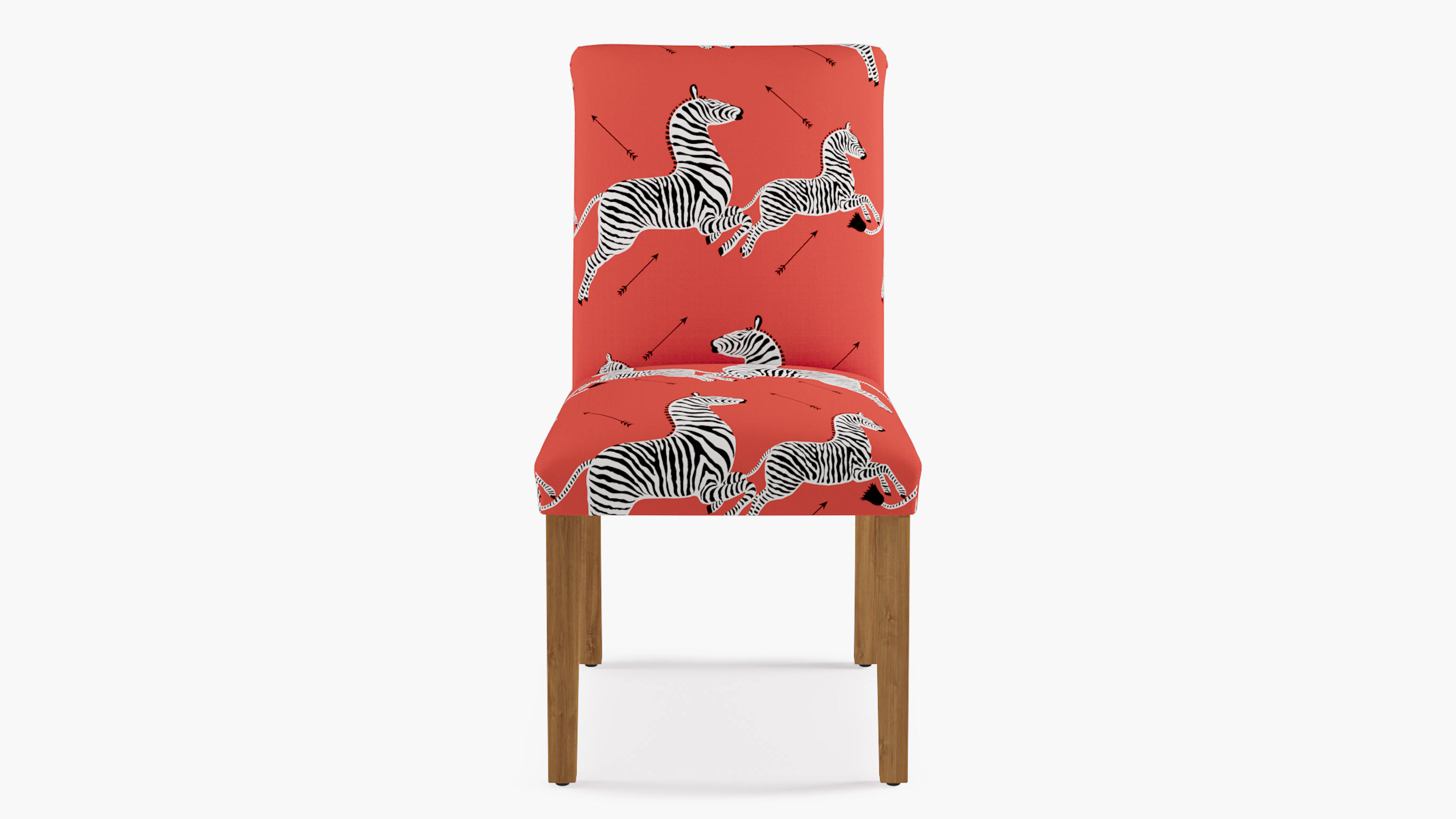 Coral Zebra Upholstered Custom Classic Dining Chair | Fully Assembled ...