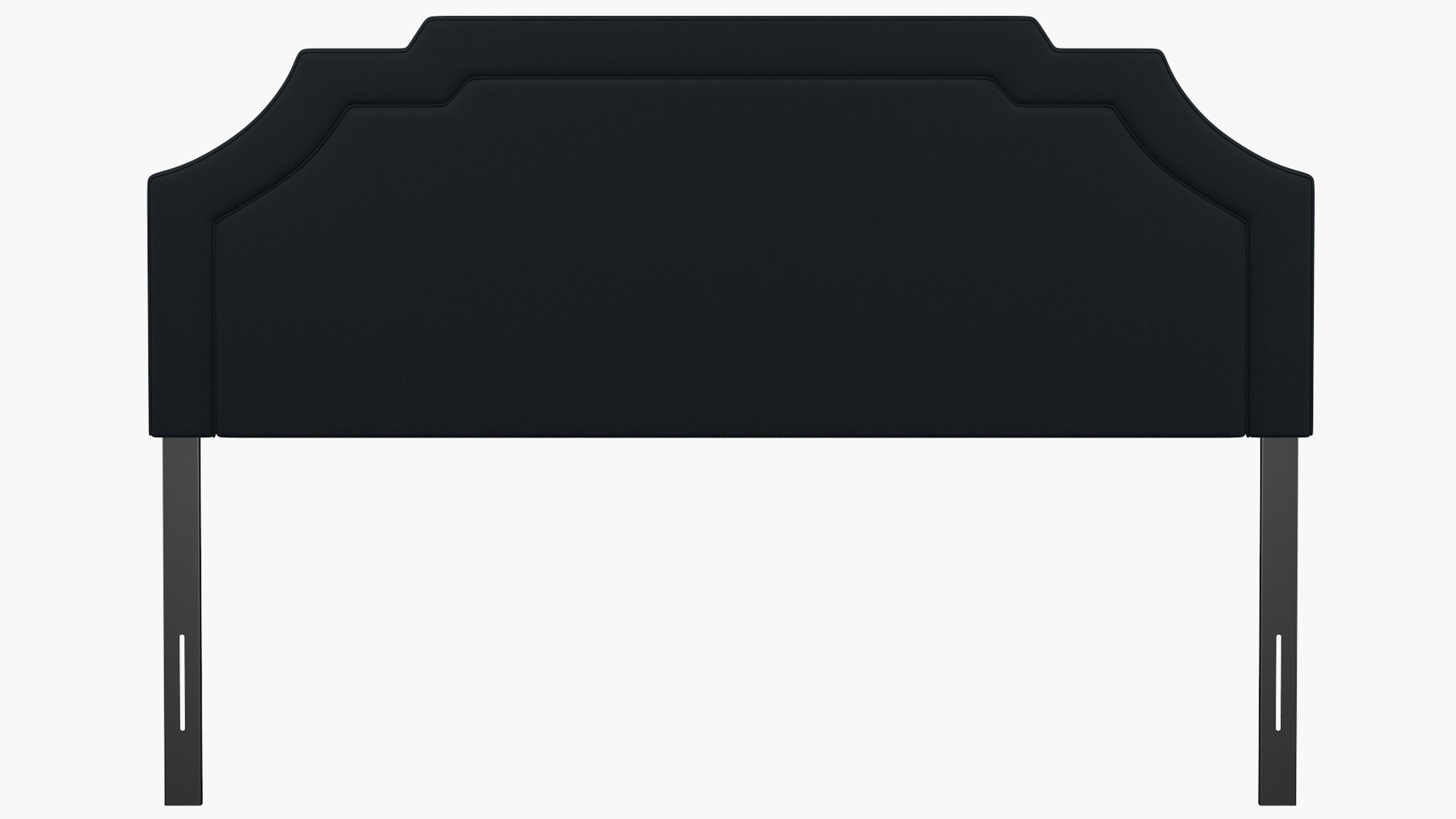 Navy Linen Upholstered Custom Art Deco Headboard King The Inside