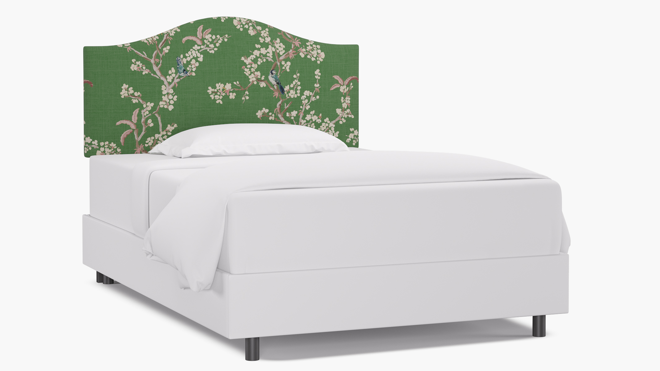 Camelback Headboard | Full | Jade Cherry Blossom