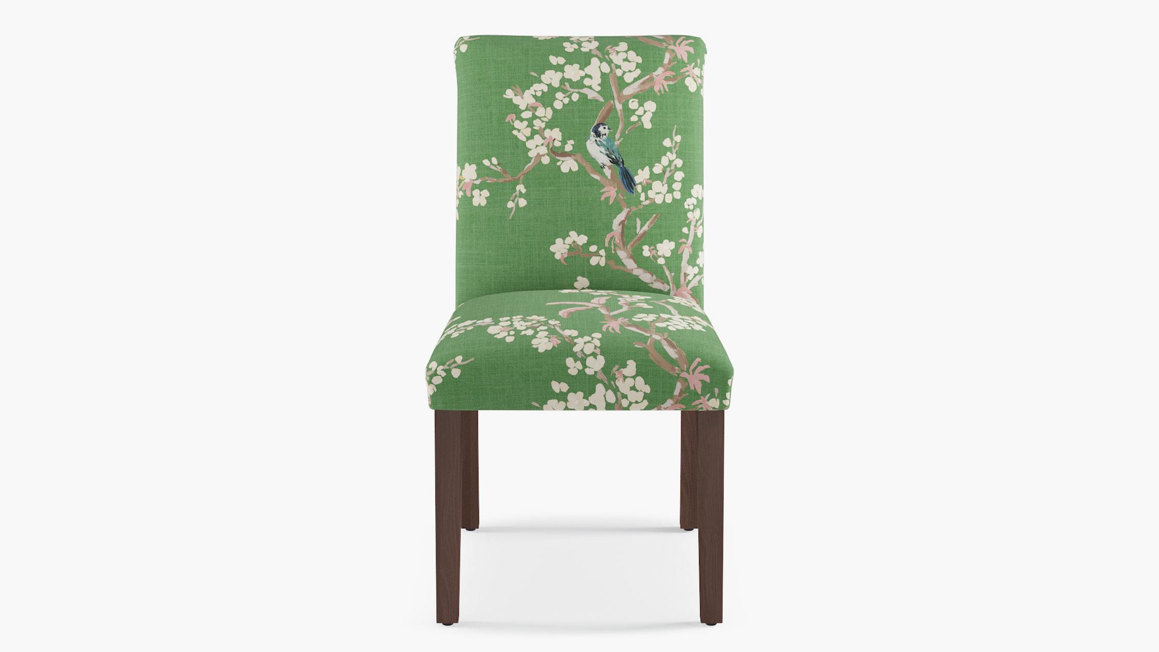 Jade Cherry Blossom Upholstered Custom Classic Dining Chair Fully