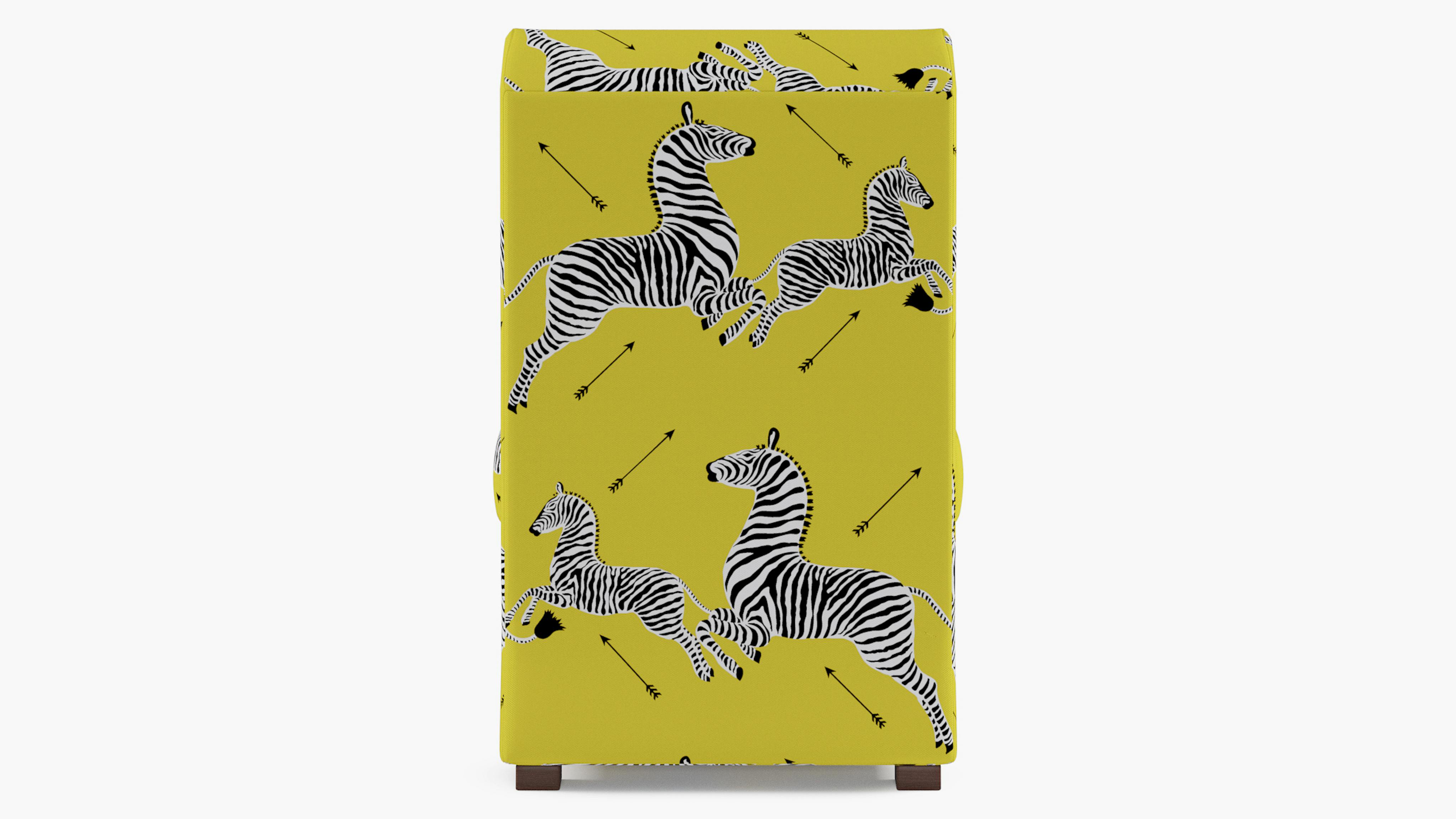 Yellow Zebra Upholstered Custom Petite Slipper Chair The Inside Furniture