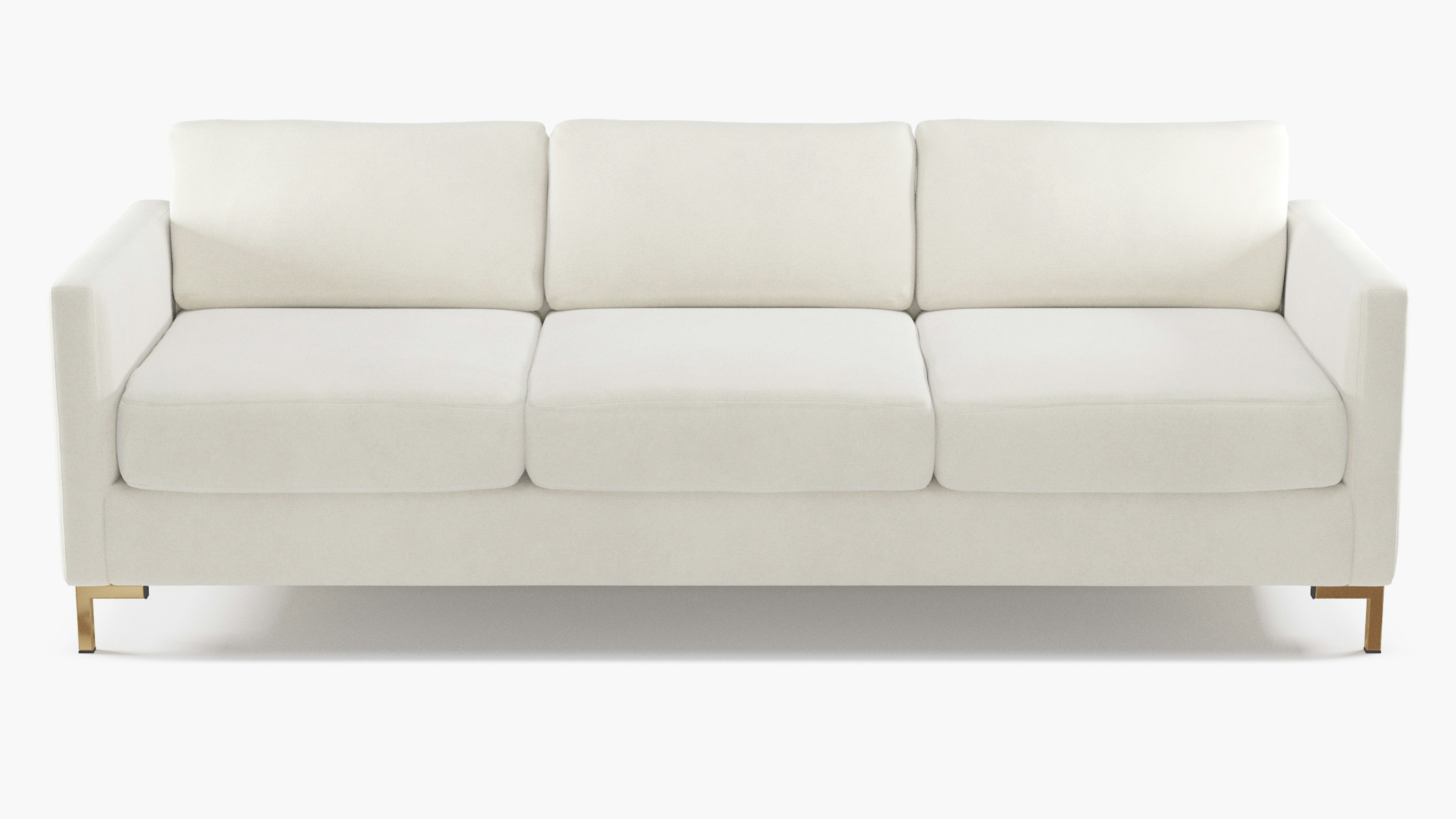 White Velvet Upholstered Custom Modern Sofa | The Inside Furniture