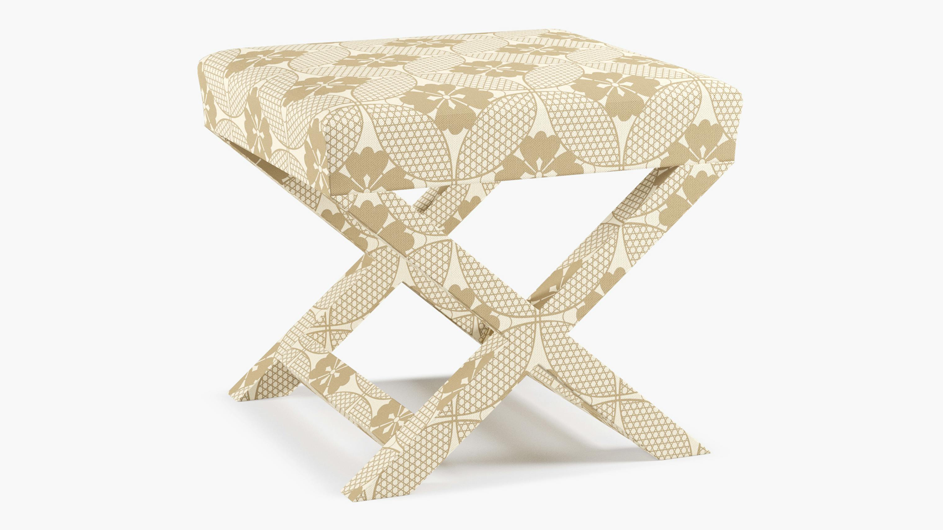 Rattan Solaire Upholstered Custom X Bench The Inside Furniture