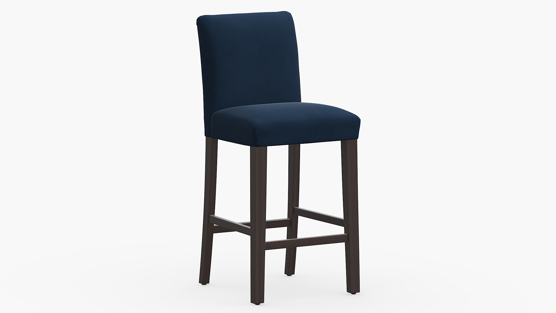 Classic Dining Bar Stool Fully Assembled Navy Velvet Espresso