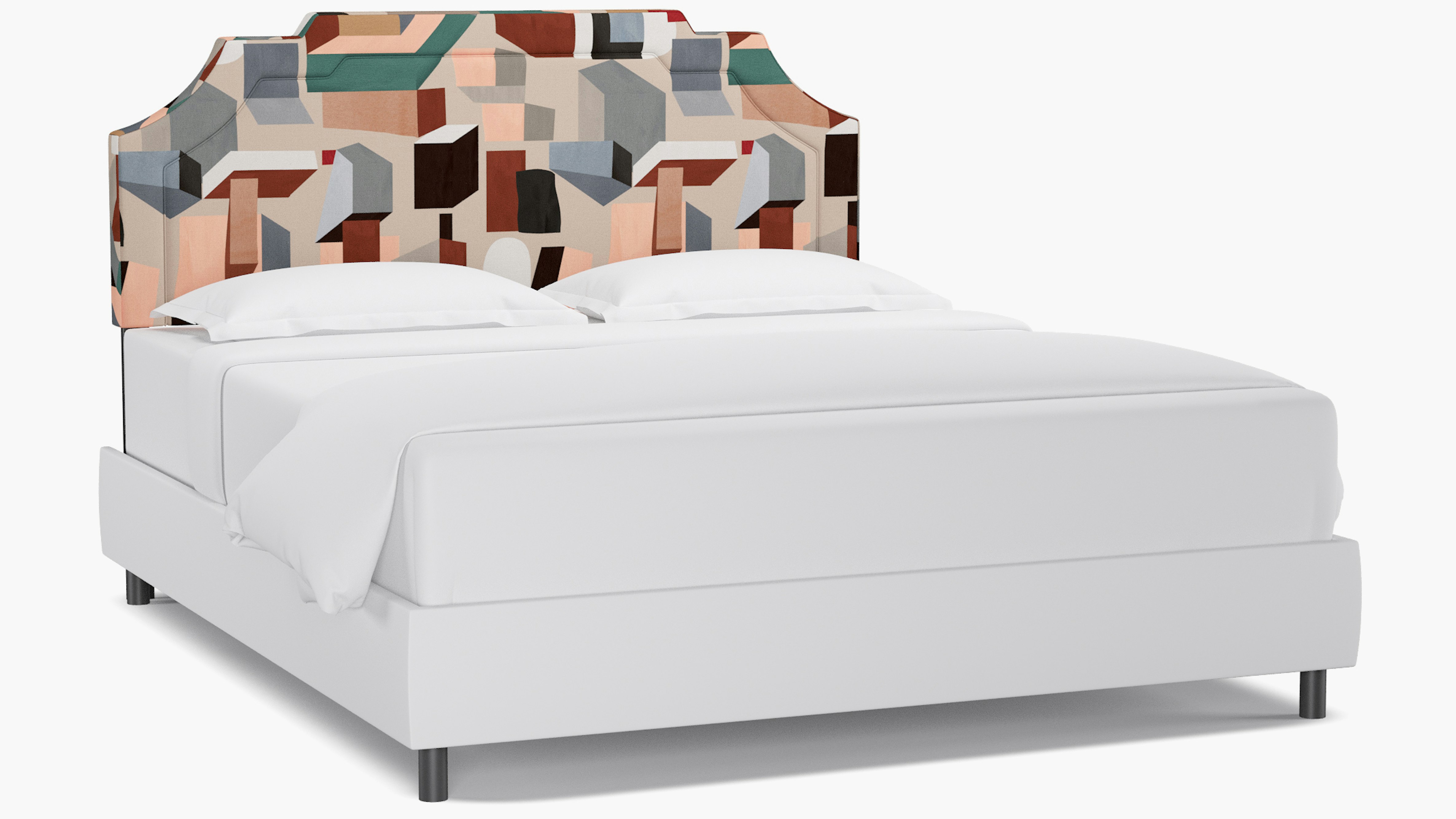 Sand Melio Upholstered Custom Art Deco Headboard California King