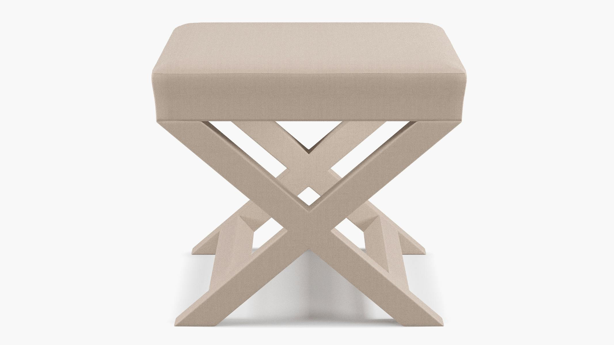 Husk Linen Upholstered Custom X Bench The Inside Furniture