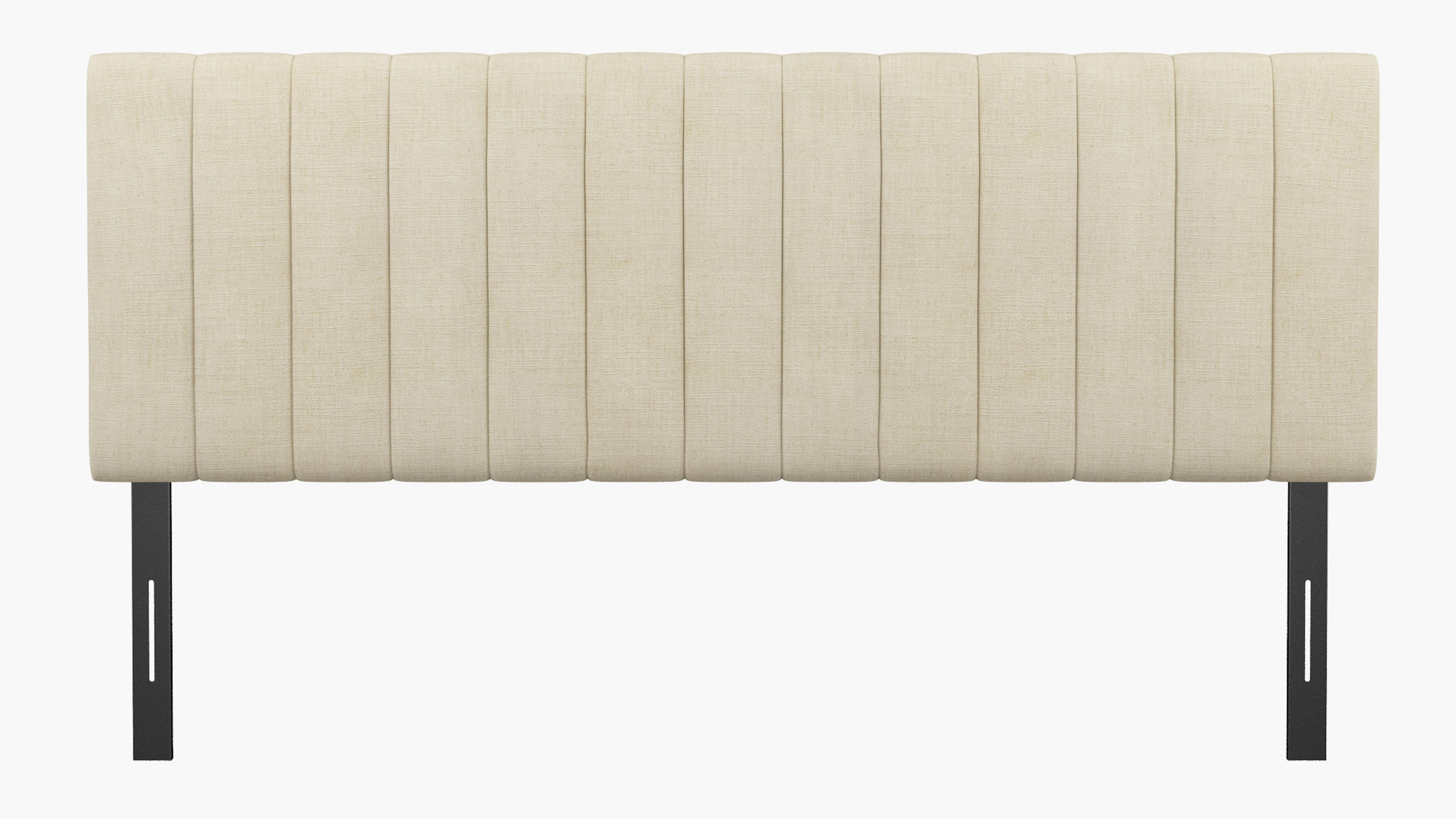 Talc Linen Upholstered Custom Channel Tufted Headboard King The