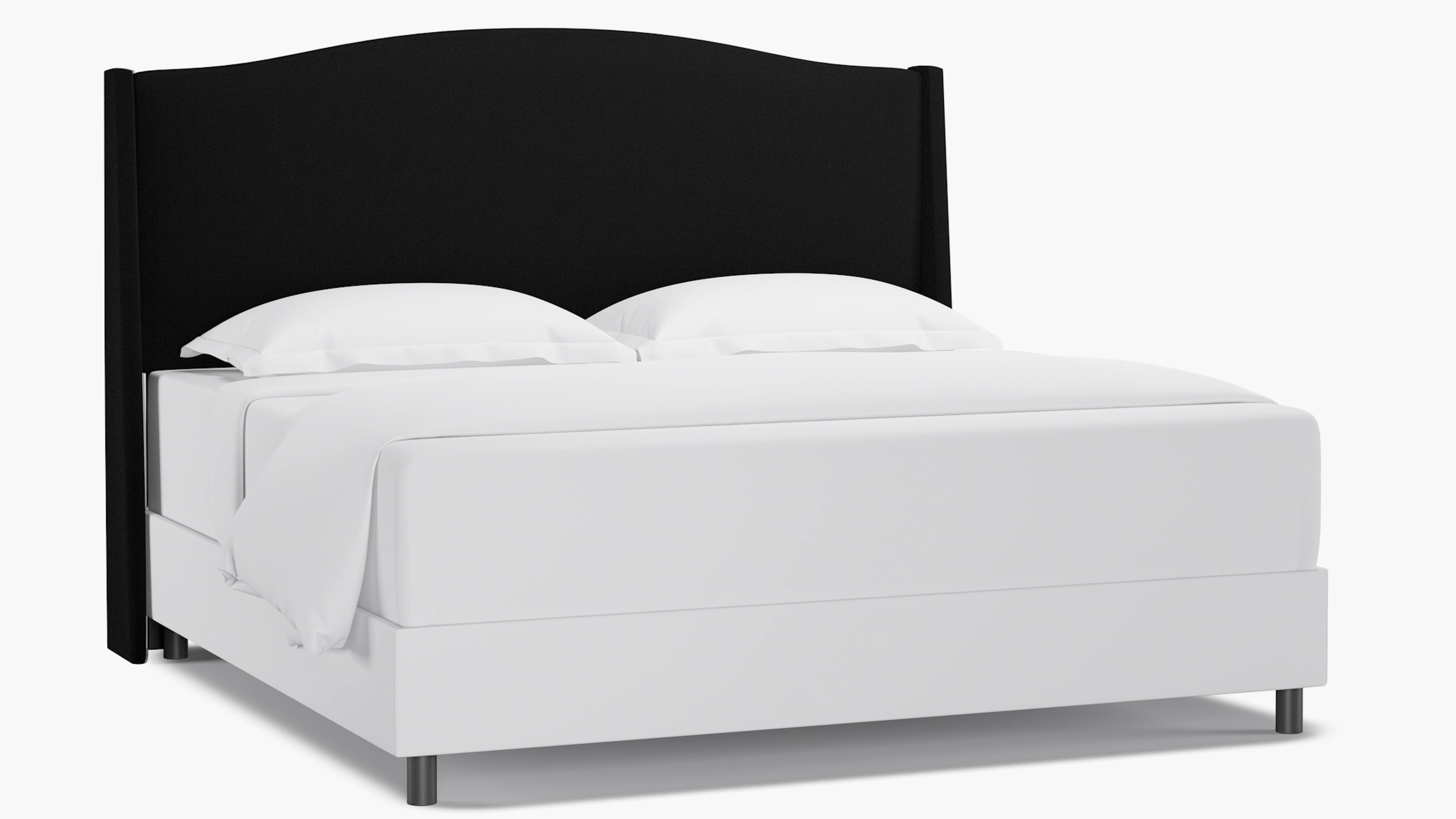 Raven Linen Upholstered Custom Classic Wingback Headboard King The