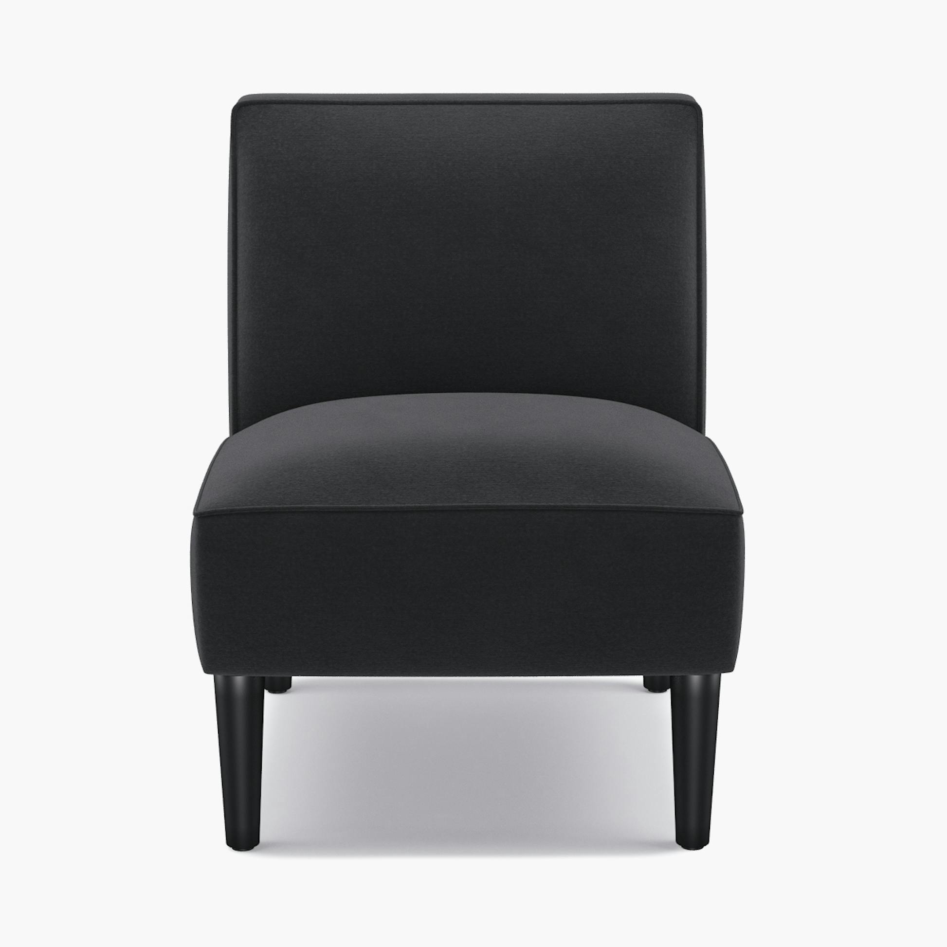 Nero Velvet Upholstered Custom Slipper Chair The Inside Furniture