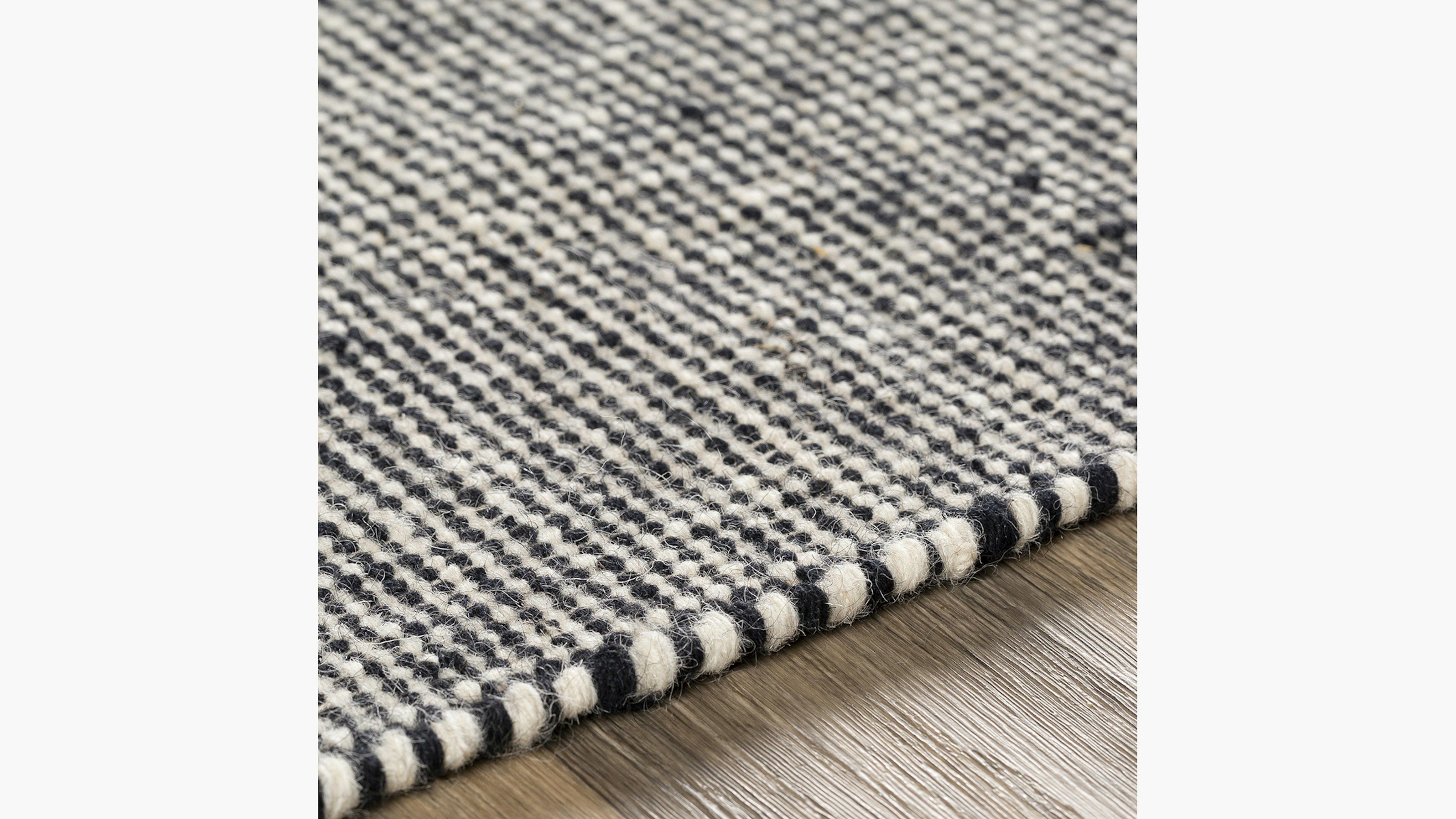 Black Fringe Wool Fringe Wool Rug 2'6" x 8' The Inside Furniture