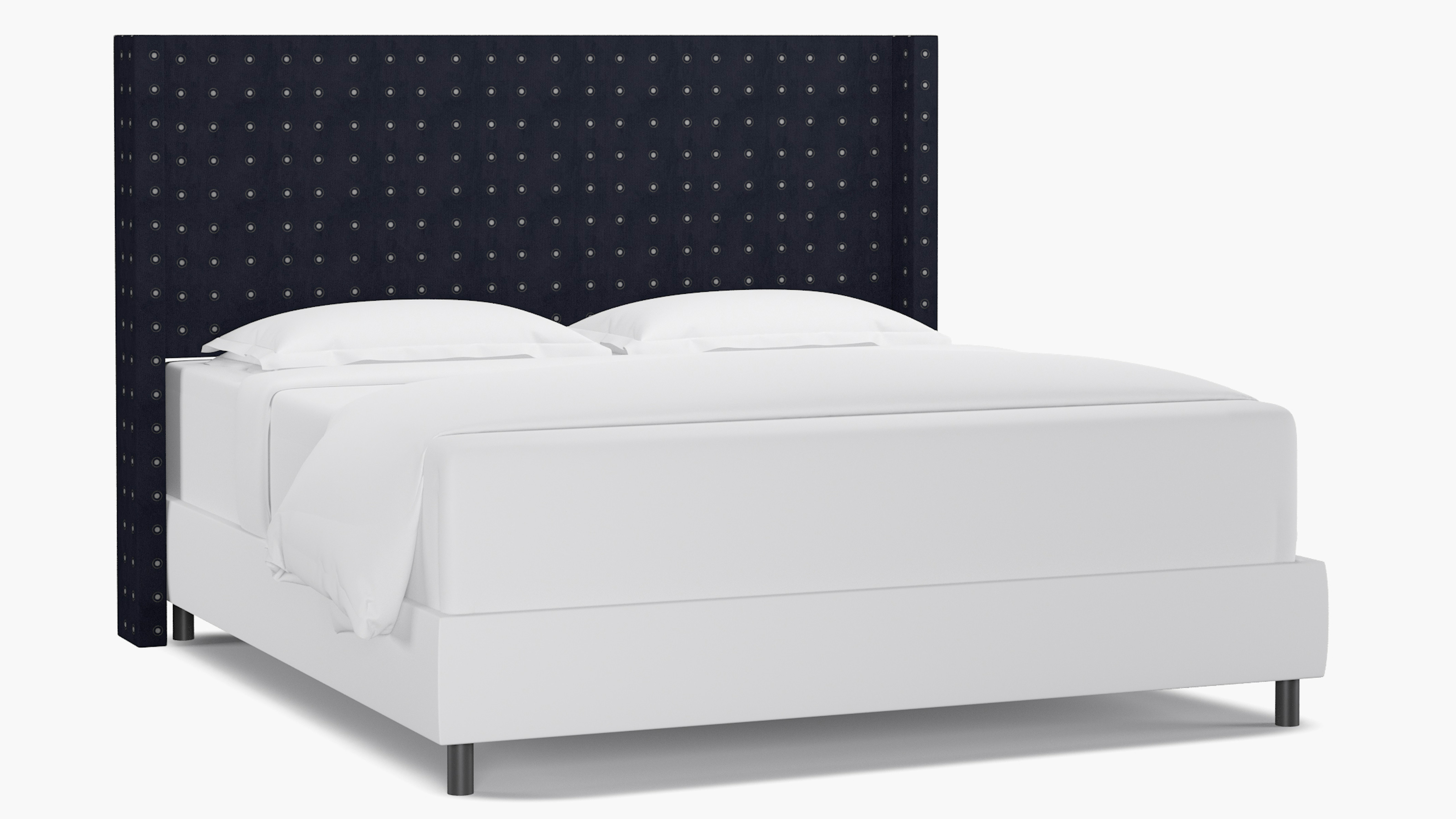 Muki Dot Upholstered Custom Modern Wingback Headboard King The