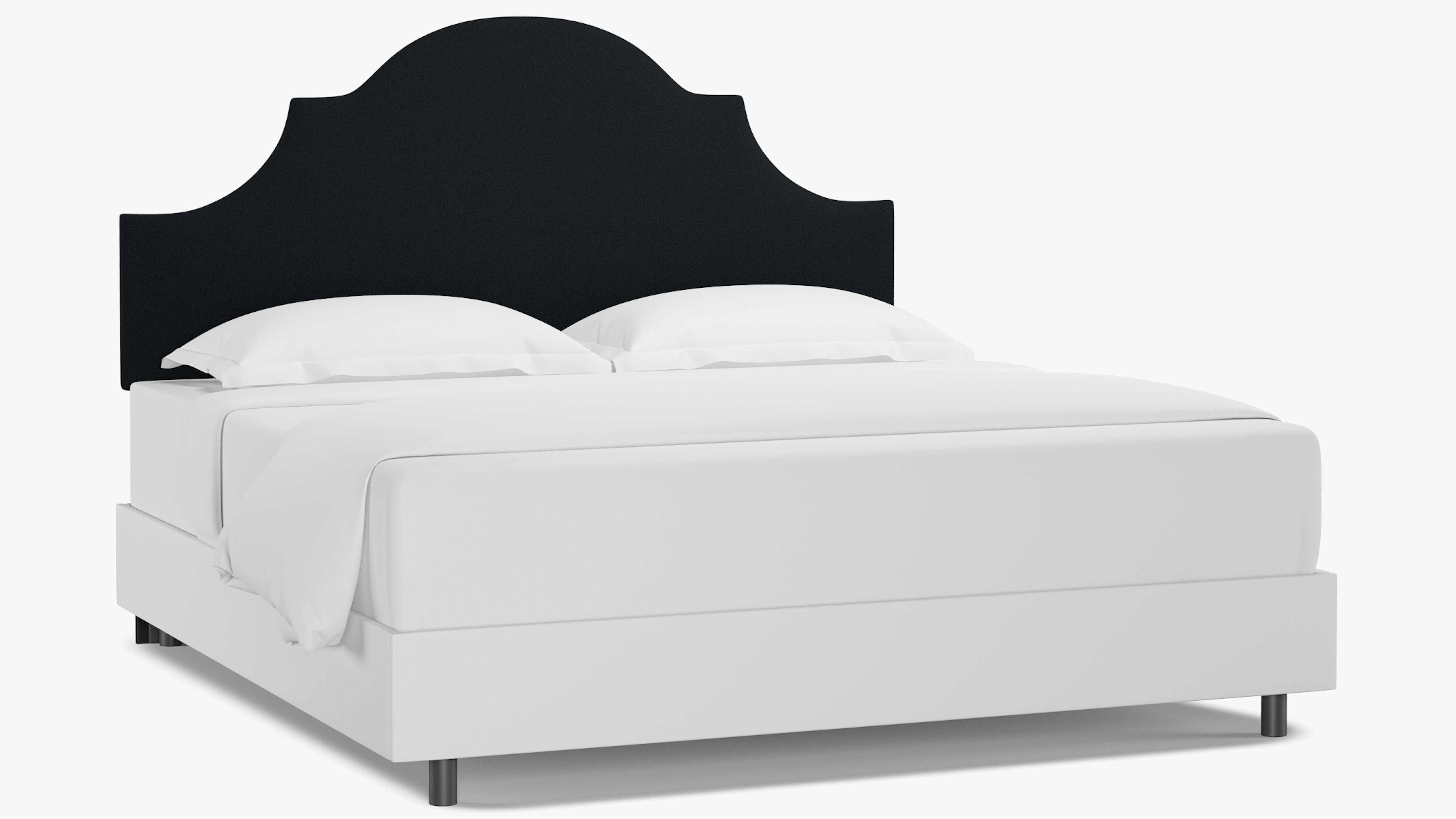 Navy Linen Upholstered Custom Regency Headboard King The Inside