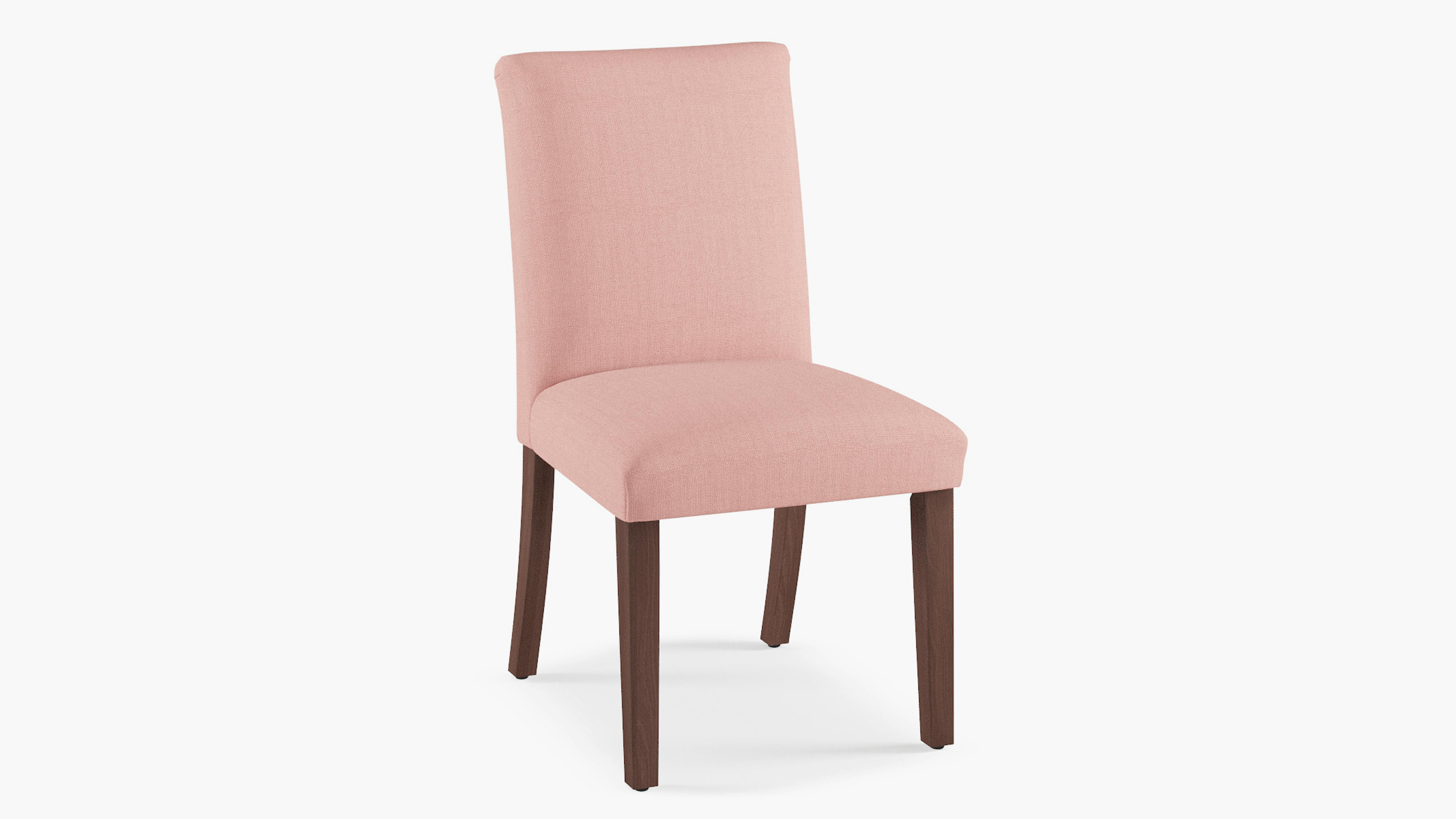 Pink Linen Upholstered Custom Classic Dining Chair Fully Assembled