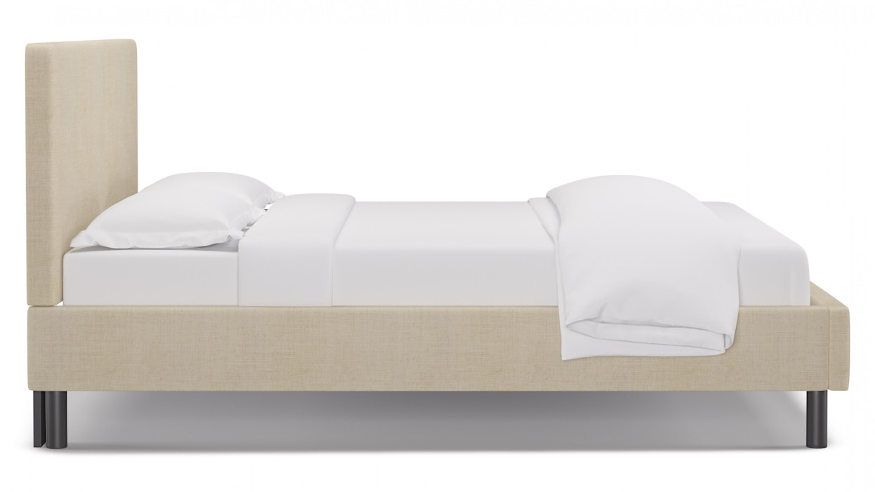 Talc Linen Tailored Platform Bed Queen The Inside