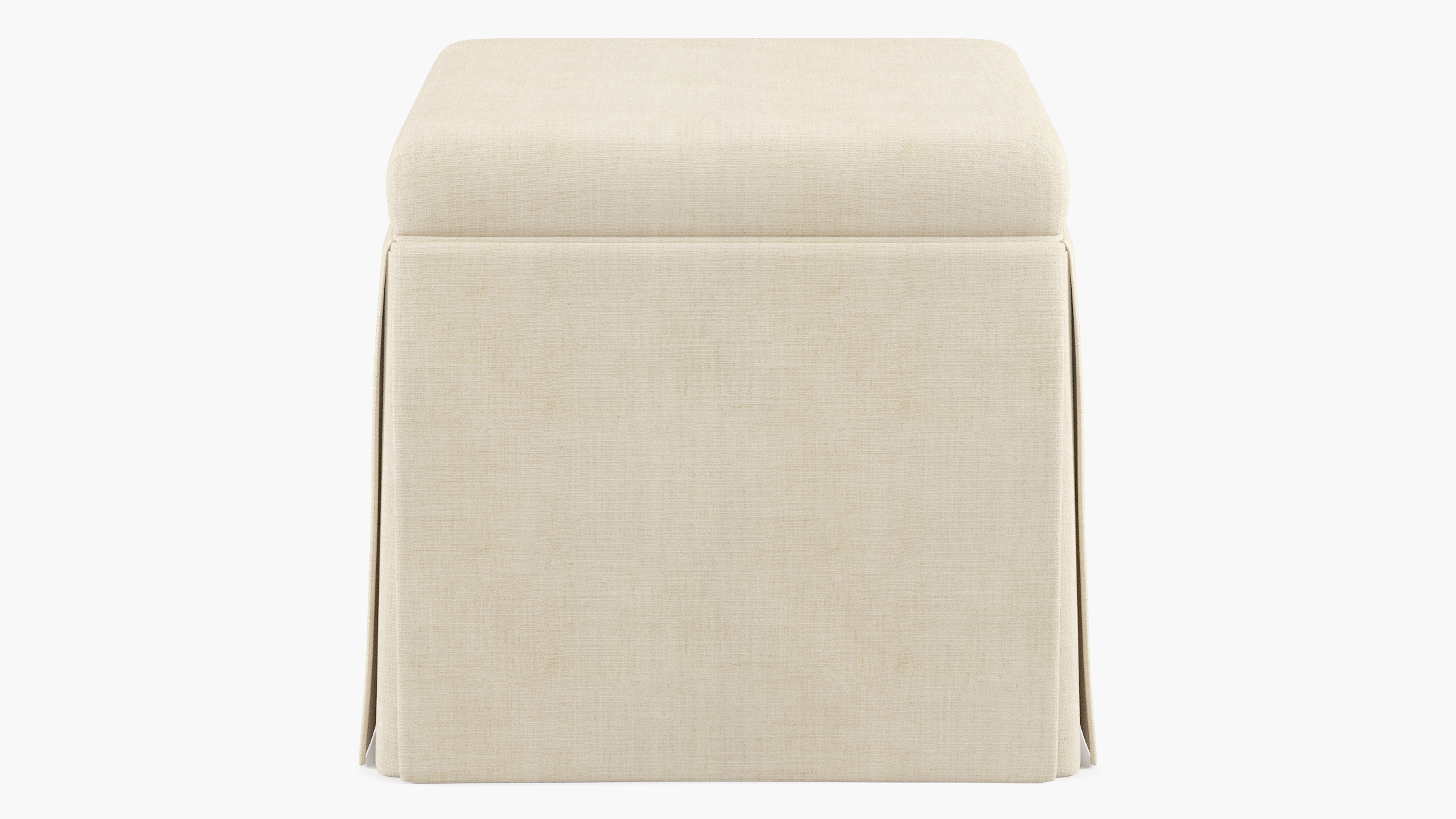 The Inside Skirted Storage Ottoman | Talc Linen