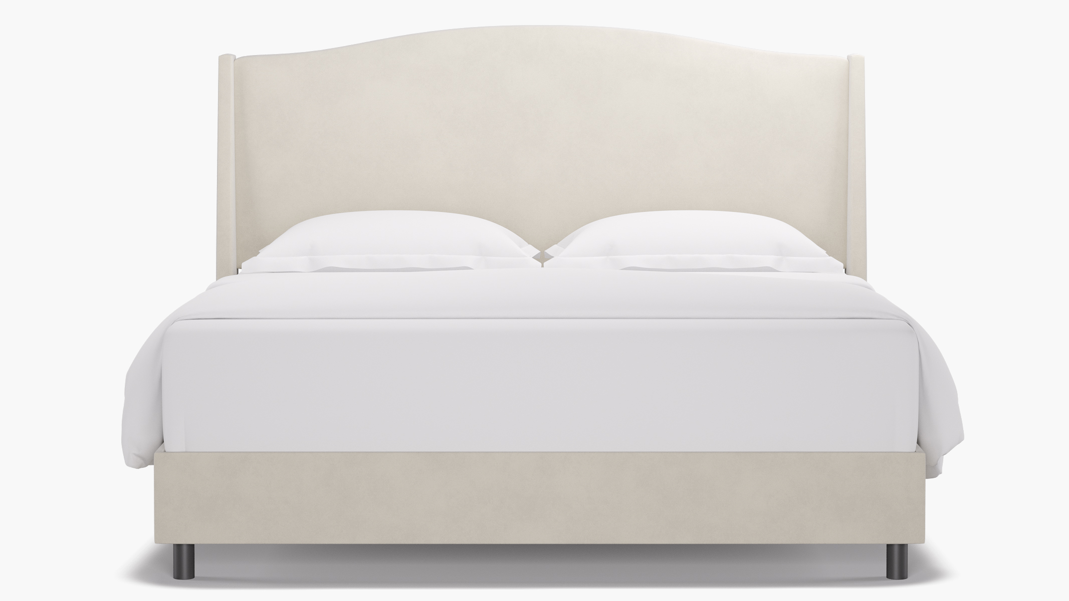 White wingback 2025 upholstered bed