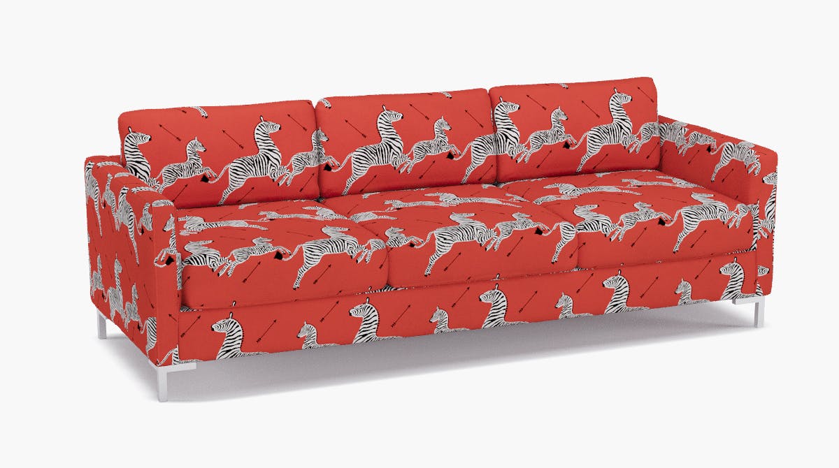 Coral Zebra Upholstered Custom Modern Sofa The Inside Furniture