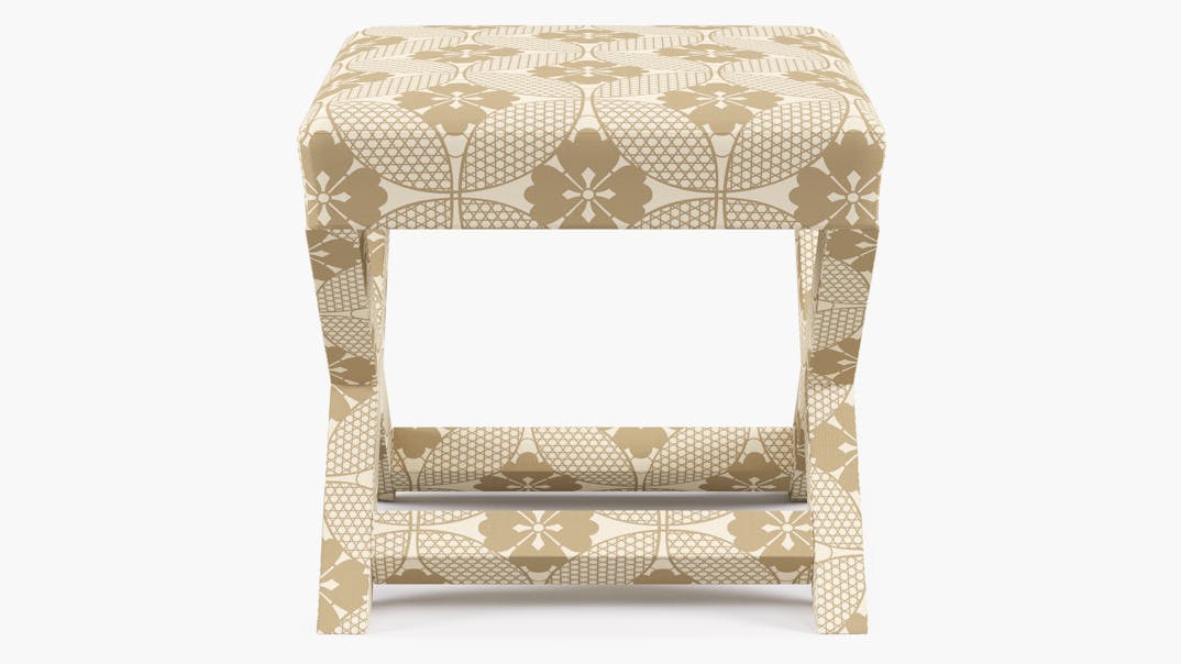 Rattan Solaire Upholstered Custom X Bench The Inside Furniture