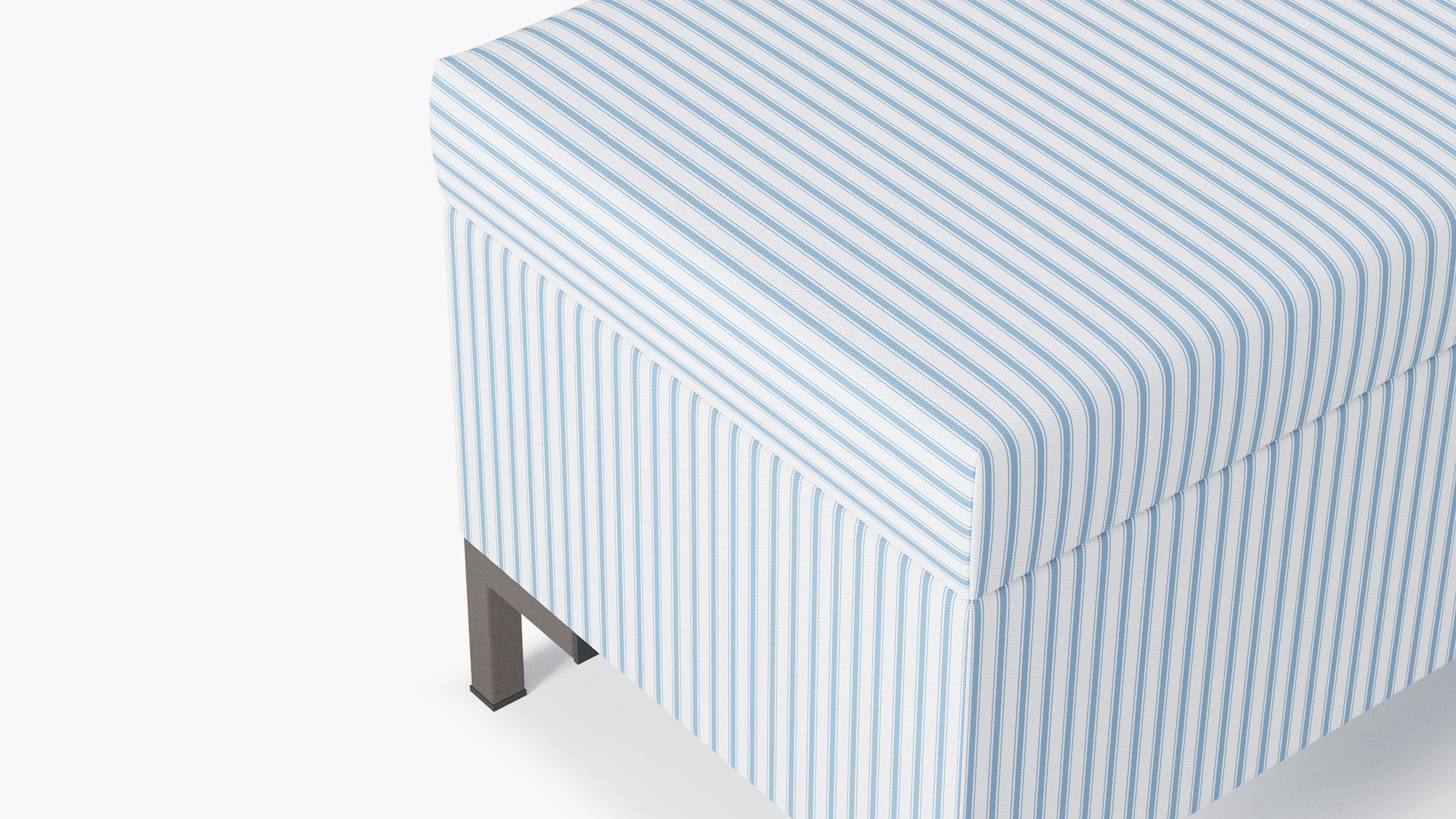 Cornflower Classic Ticking Stripe Upholstered Custom Modern Storage