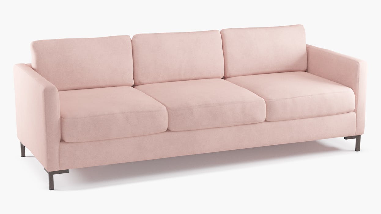 Blush Velvet Upholstered Custom Modern Sofa The Inside Furniture