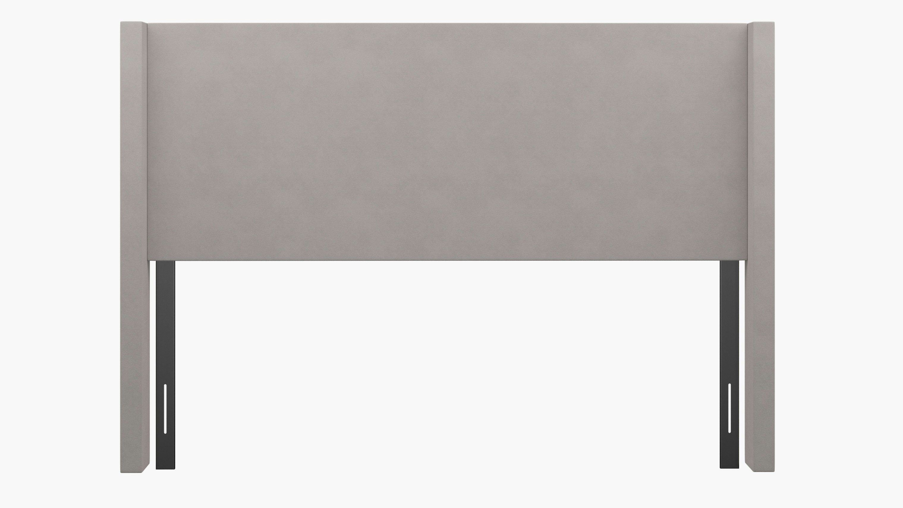 Platinum Velvet Upholstered Custom Modern Wingback Headboard King